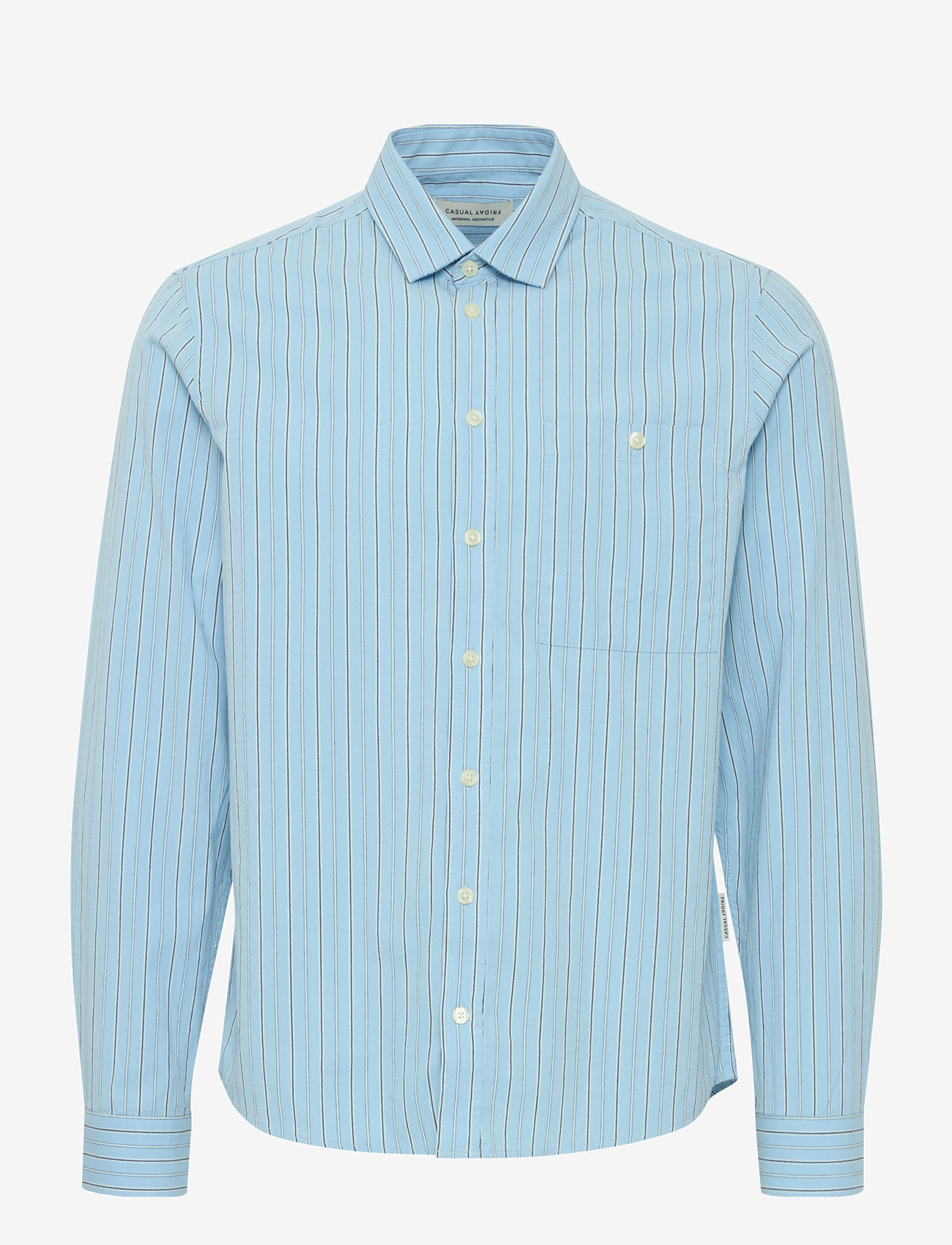 Casual Friday - CFFREDDI LS small striped shirt - strīpaini krekli - blue bell - 1