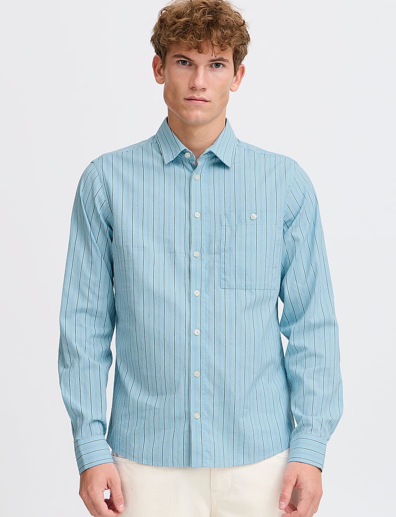 Casual Friday - CFFREDDI LS small striped shirt - strīpaini krekli - blue bell - 4