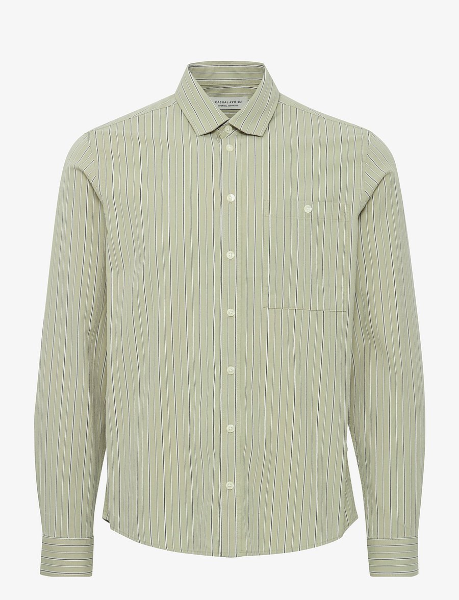 Casual Friday - CFFREDDI LS small striped shirt - stribede skjorter - tea - 1