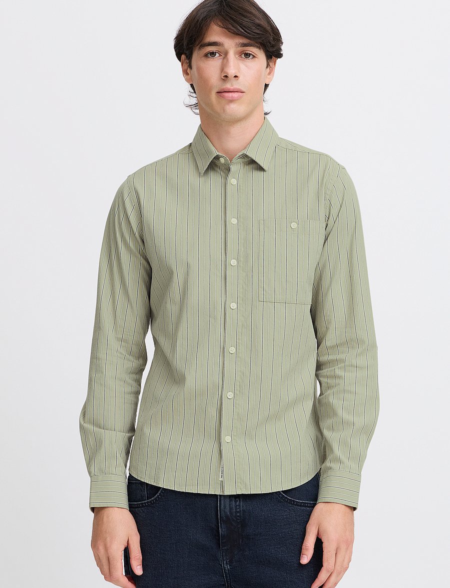 Casual Friday - CFFREDDI LS small striped shirt - stribede skjorter - tea - 4