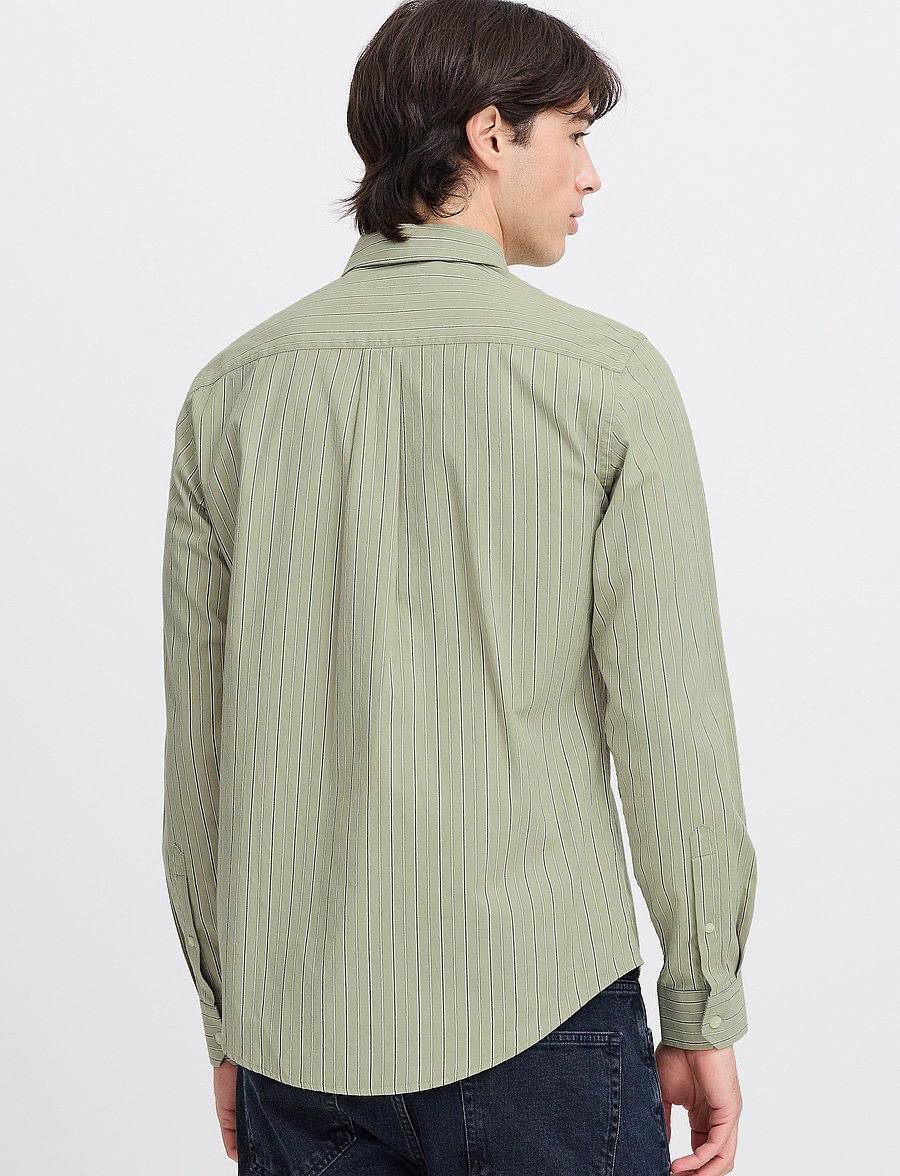 Casual Friday - CFFREDDI LS small striped shirt - stribede skjorter - tea - 5