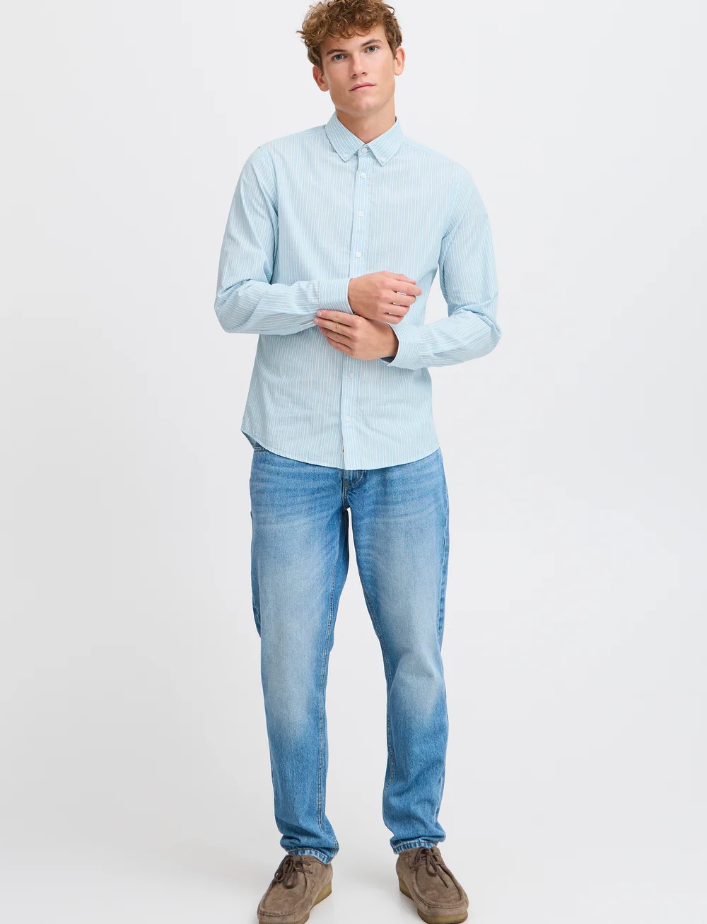 Casual Friday - CFEDWARD LS BD striped shirt - gestreifte hemden - blue bell - 0