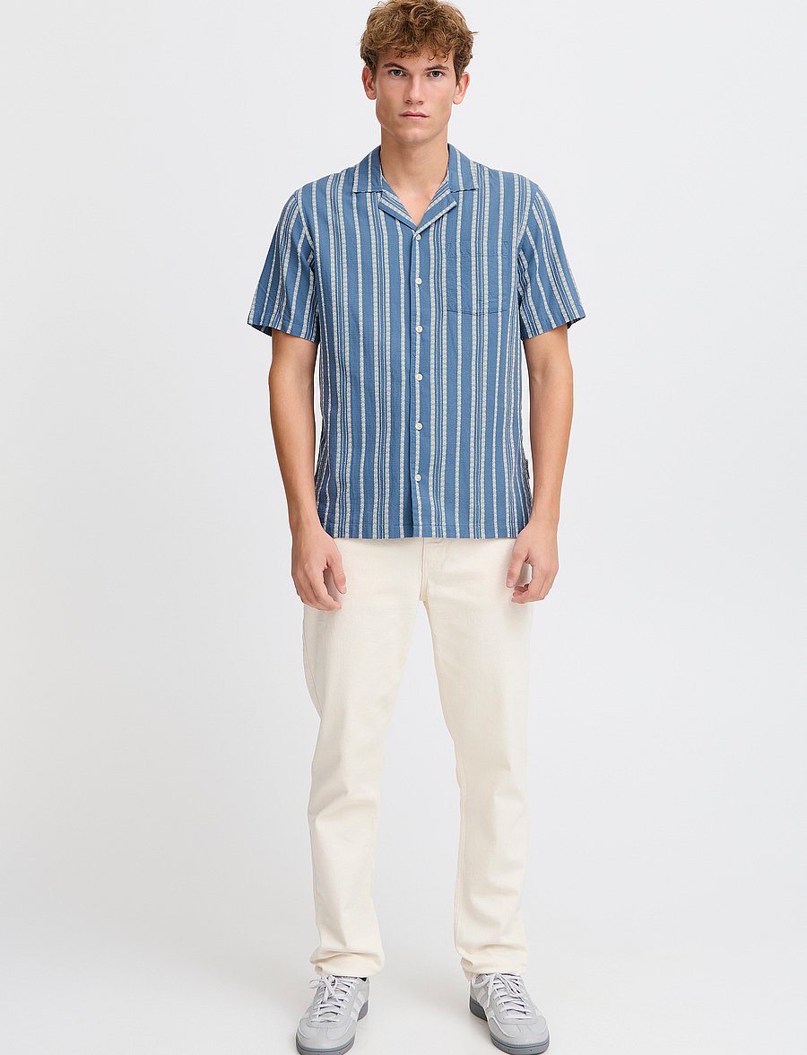 Casual Friday - CFMILTON SS RC dobby striped shirt - riverside - 0