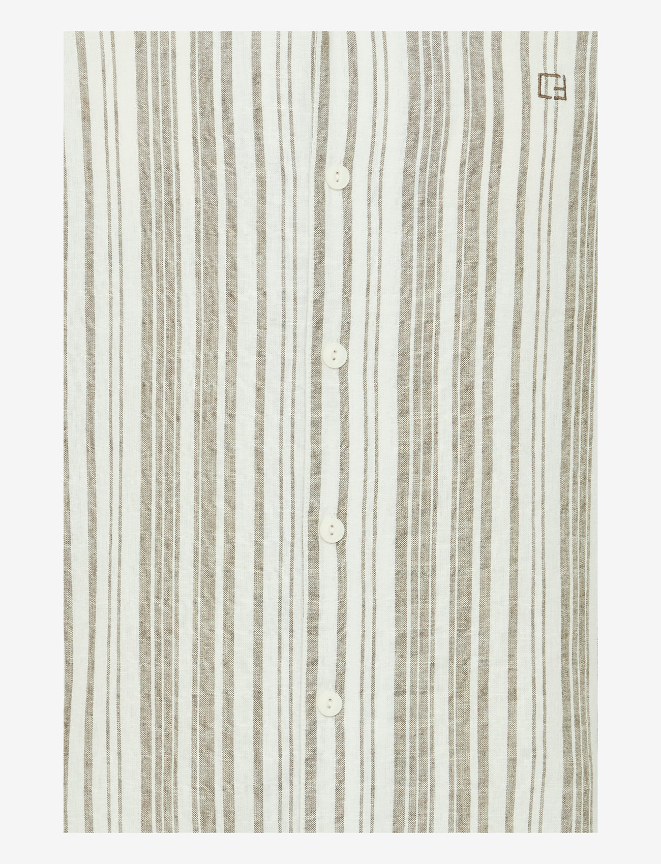 Casual Friday - CFISAK SS RC striped linen mix shir - winter moss - 3
