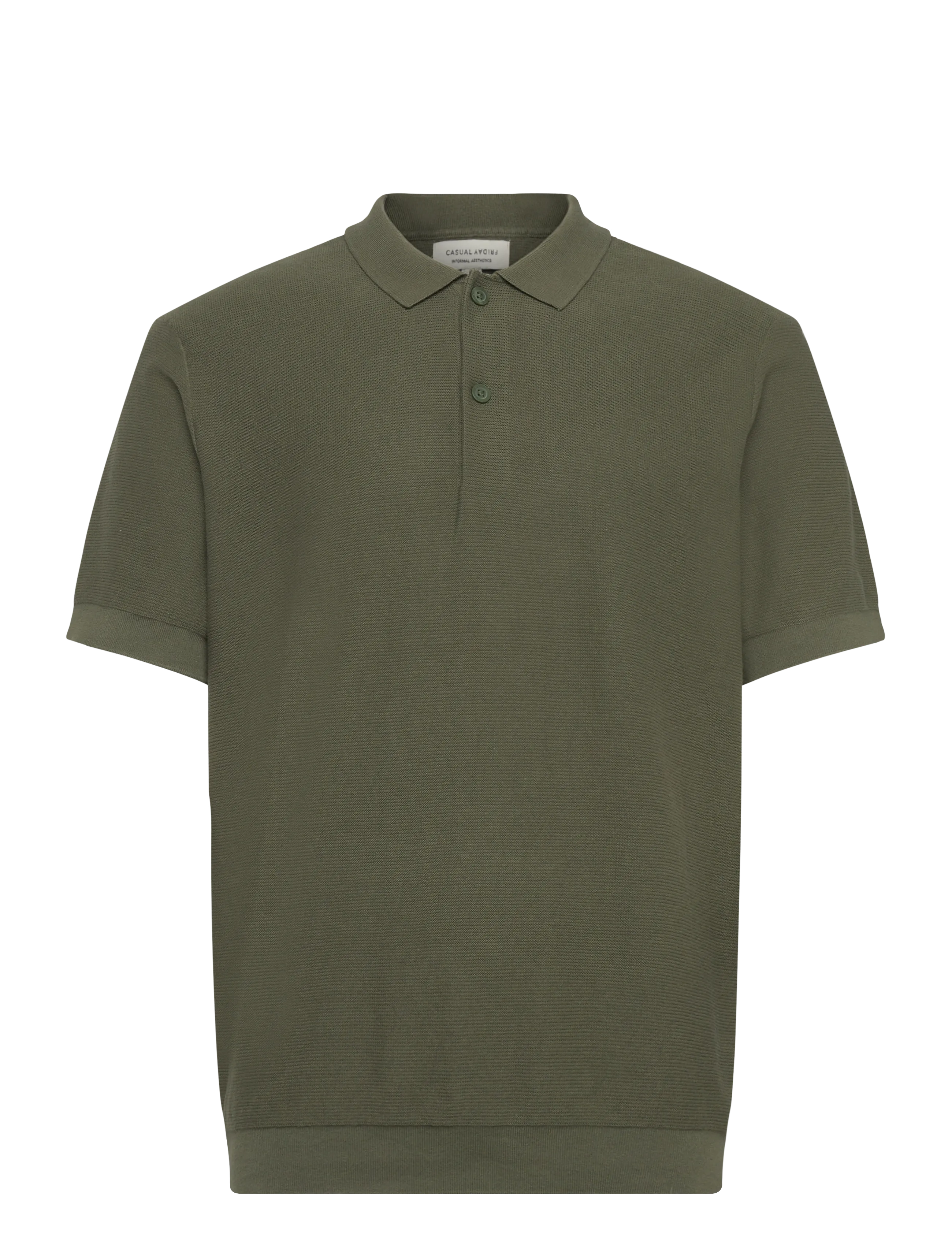 Casual Friday CFEDWARD RELAXED POLO KNIT - Poloer - BEETLE / khaki/green
