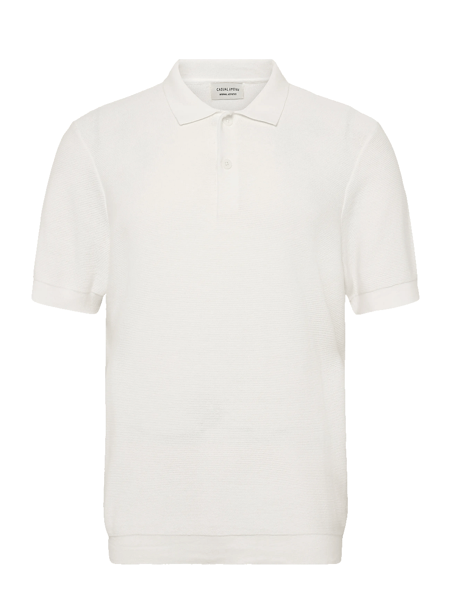 Casual Friday - CFEDWARD RELAXED POLO KNIT - kortärmade pikéer - egret - 0