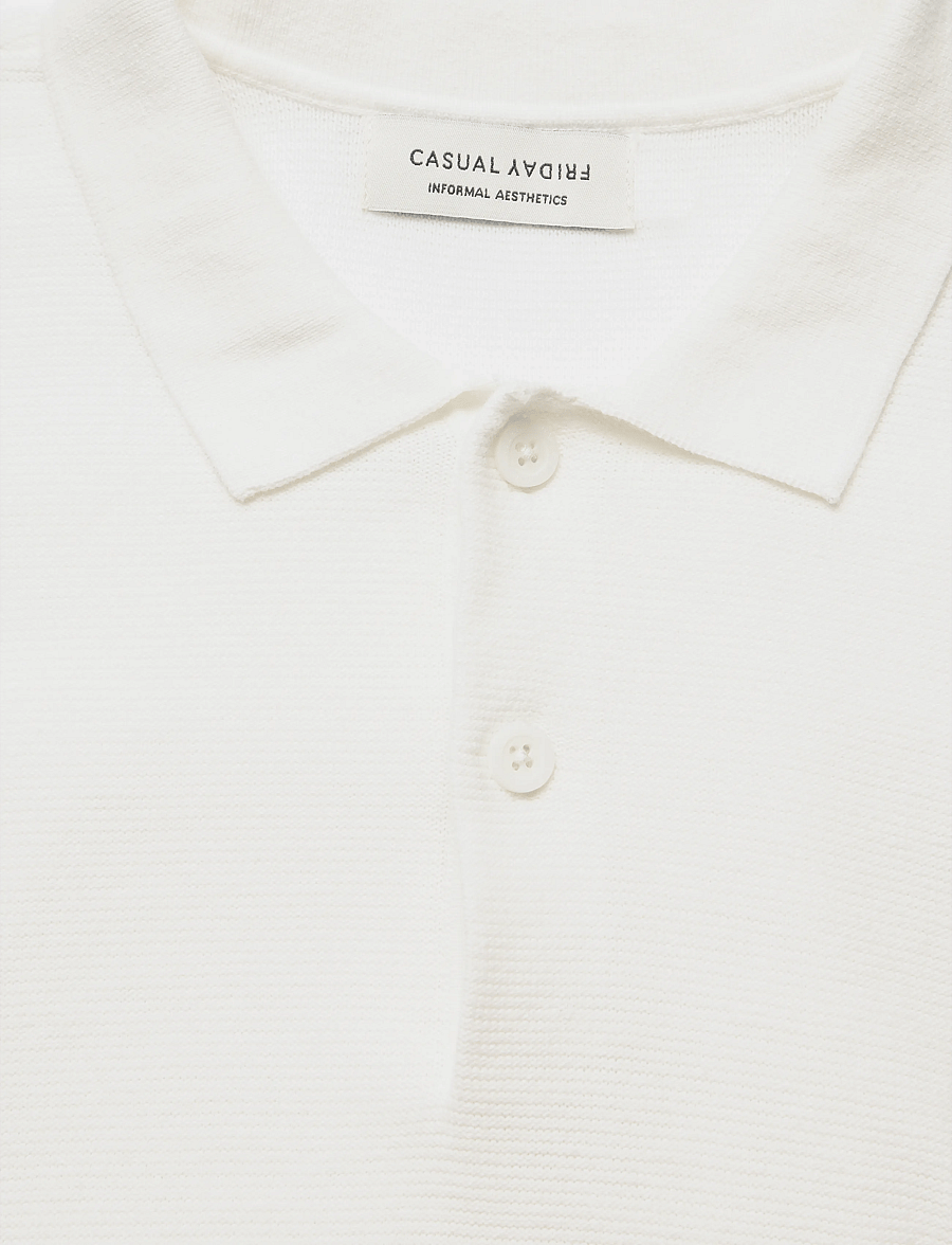 Casual Friday - CFEDWARD RELAXED POLO KNIT - kortärmade pikéer - egret - 2