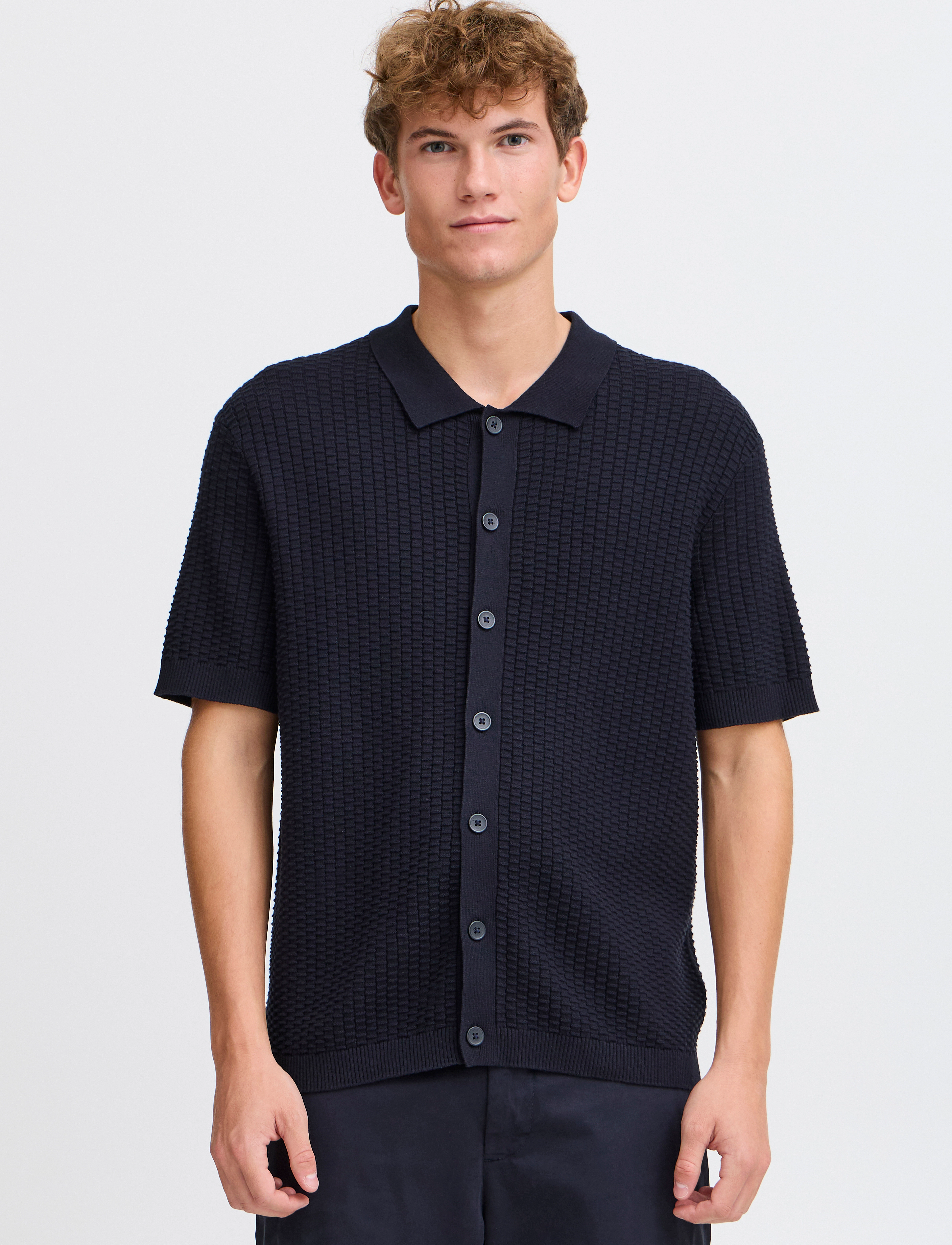 Casual Friday - CFCONNER SS knit cardigan - overhemden met korte mouw - dark navy - 4