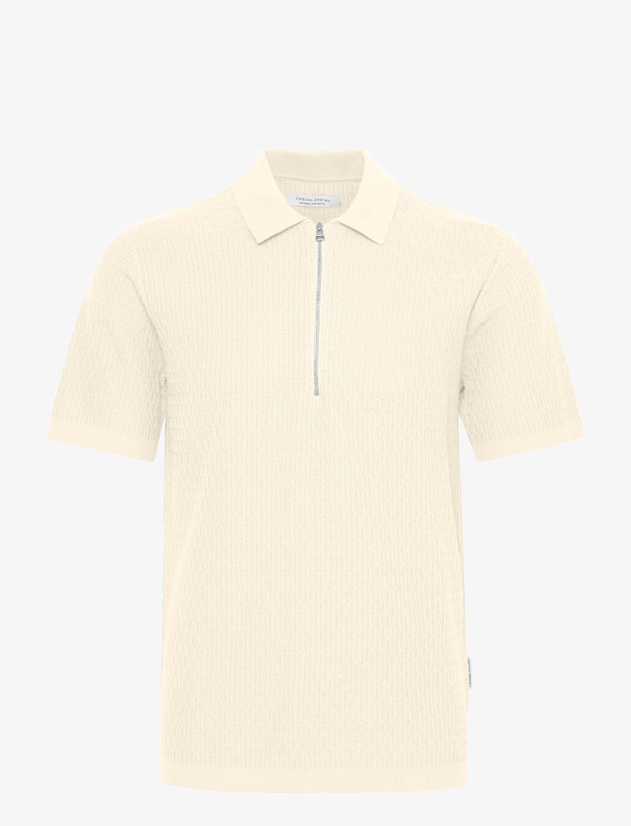 Casual Friday CFJOE SS structured polo knit - Strickmode - RUTABAGA / beige