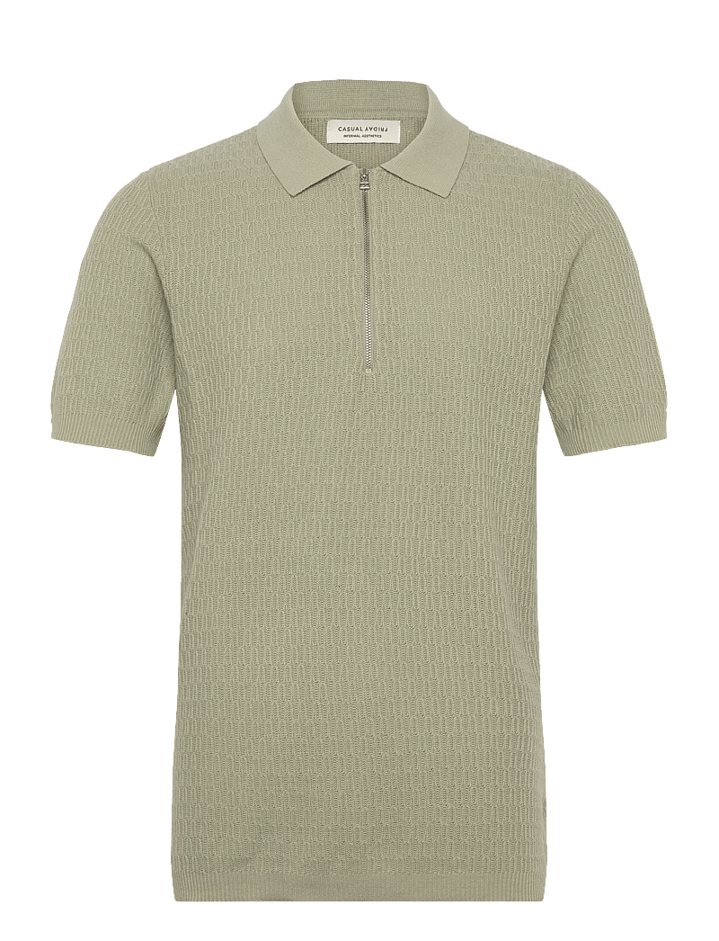 Casual Friday - CFJOE SS structured polo knit - kootud polosärgid - tea - 0
