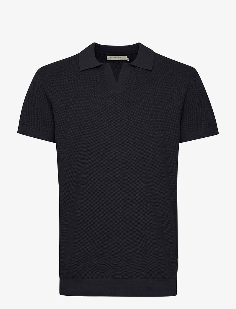 Casual Friday - CFMATEO SS STRUCTURED POLO KNI - kootud polosärgid - dark navy - 1