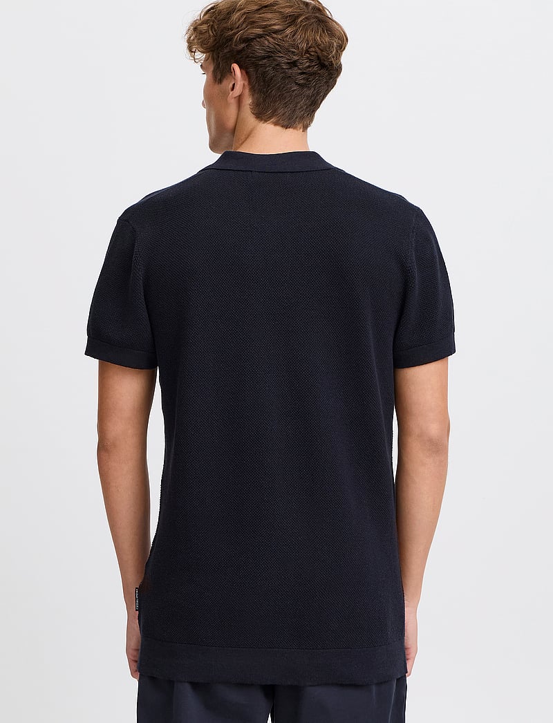 Casual Friday - CFMATEO SS STRUCTURED POLO KNI - kootud polosärgid - dark navy - 5