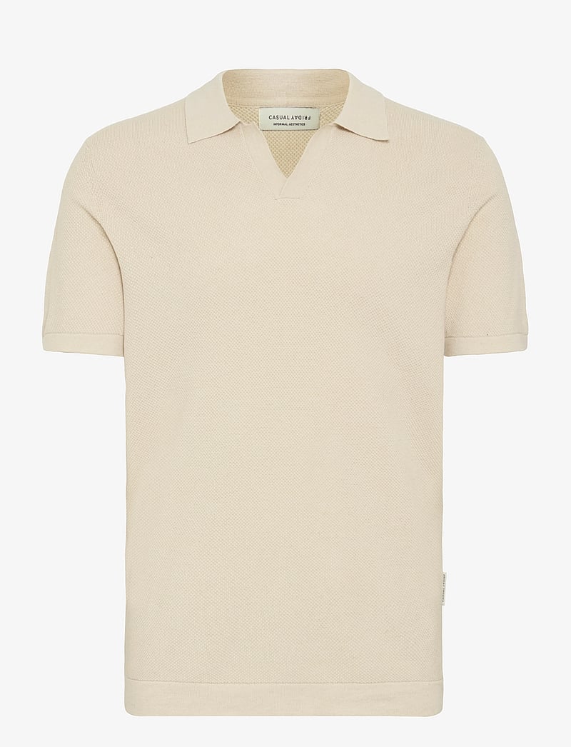 Casual Friday - CFMATEO SS structured polo knit - stickade pikéer - rainy day - 1