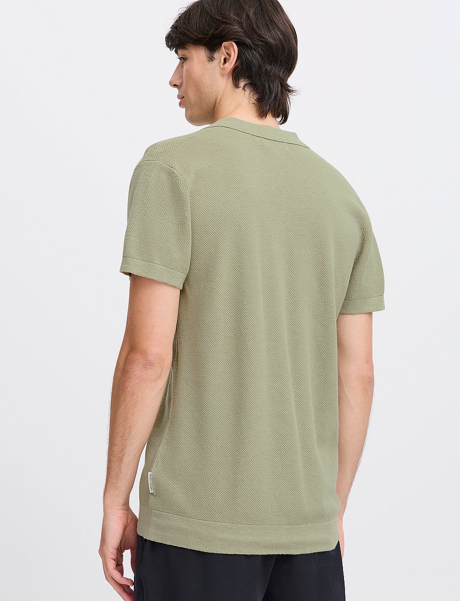 Casual Friday - CFMATEO SS STRUCTURED POLO KNI - langärmlige strick-polohemden - tea - 5