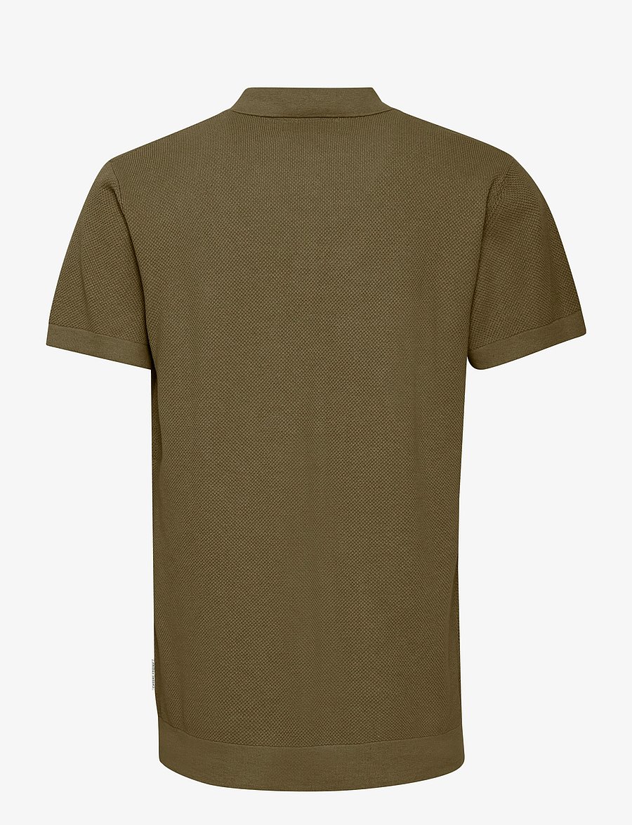 Casual Friday - CFMATEO SS STRUCTURED POLO KNI - langärmlige strick-polohemden - winter moss - 2