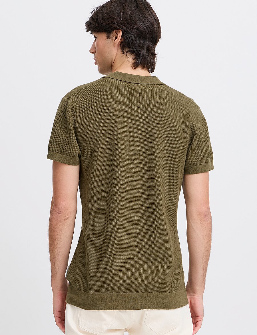 Casual Friday - CFMATEO SS STRUCTURED POLO KNI - langärmlige strick-polohemden - winter moss - 5