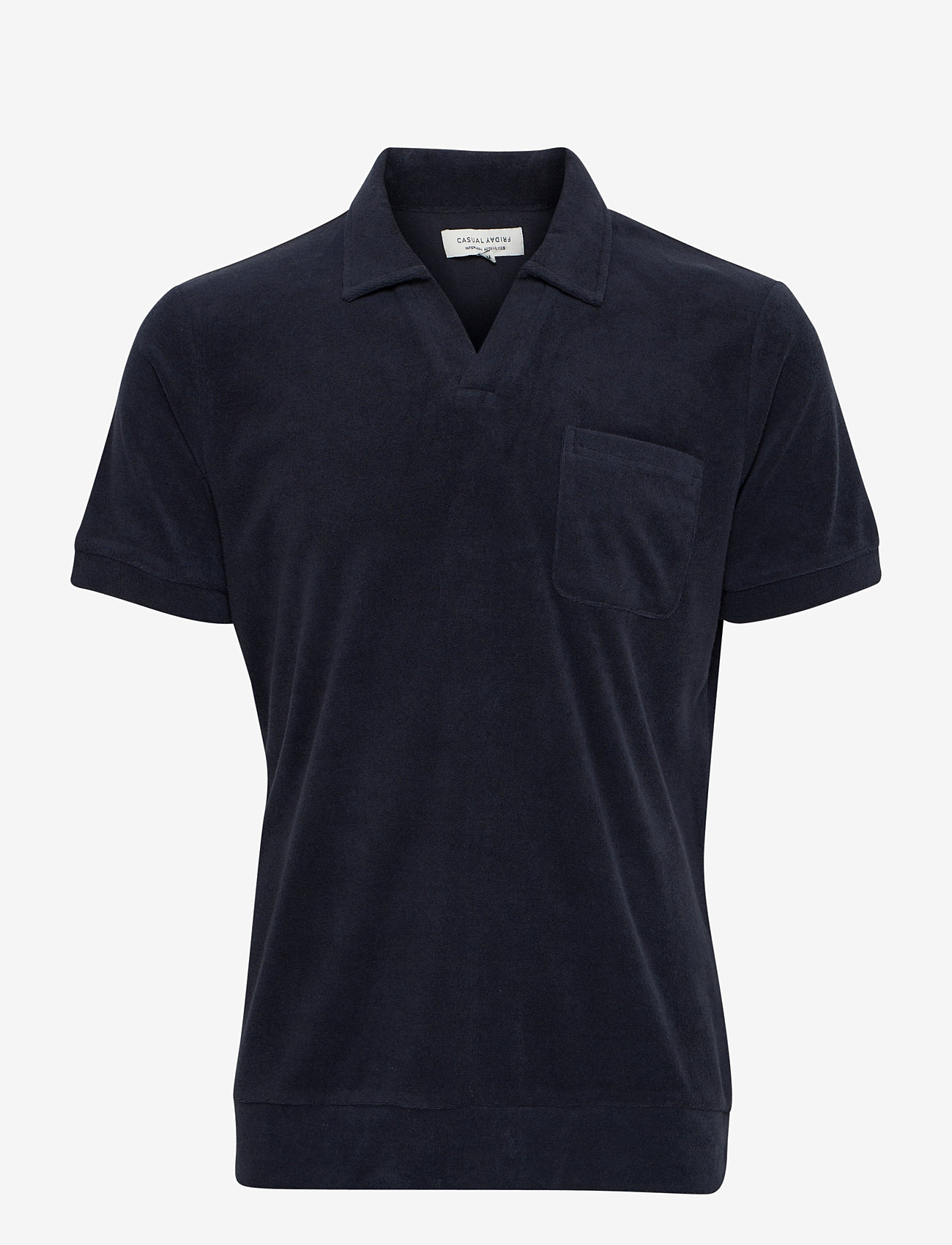Casual Friday - CFRICHIE frotté polo - kortärmade pikéer - dark navy - 1