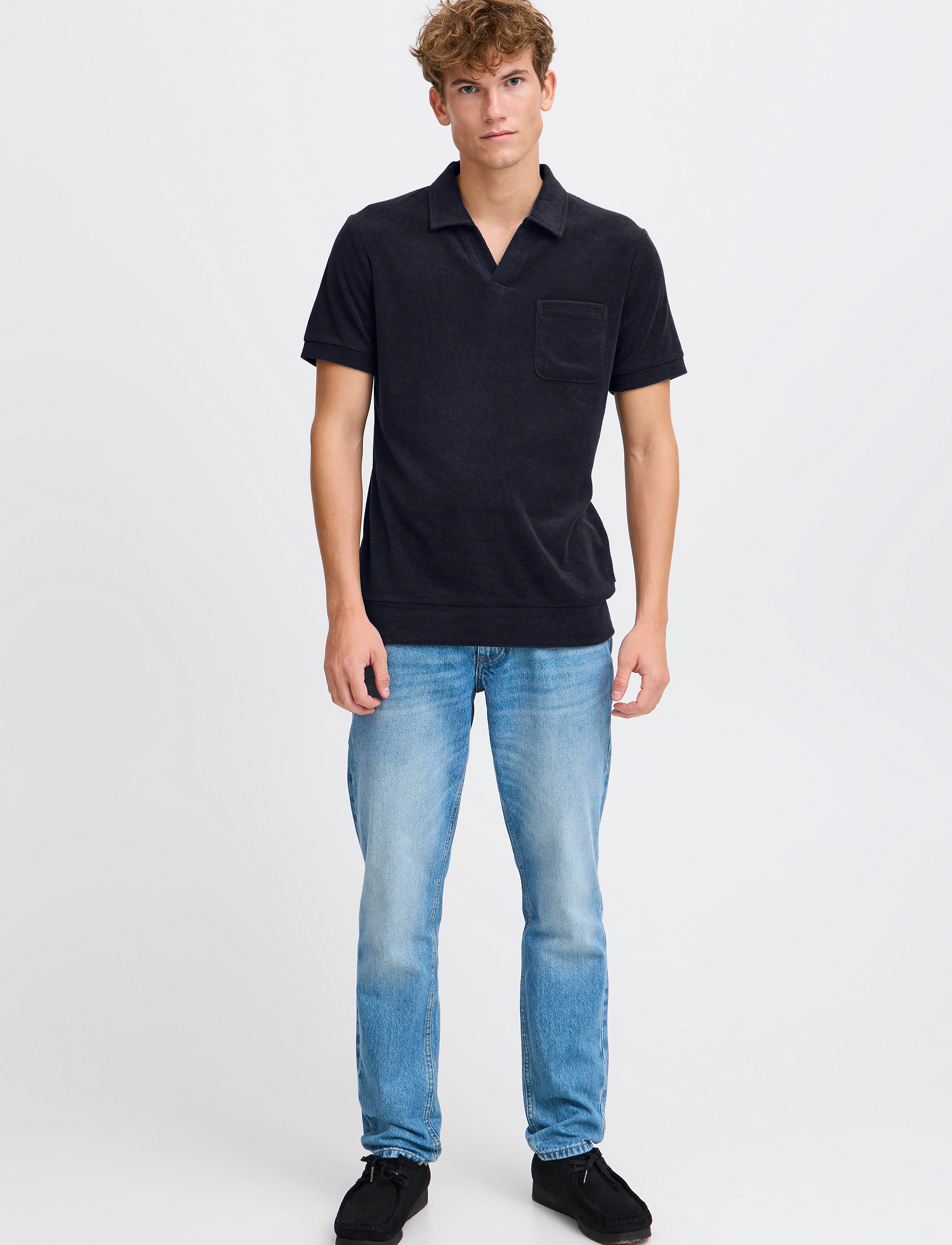 Casual Friday Cfrichie Frotté Polo, Frotte Poloshirt, Navy, Str: XXL