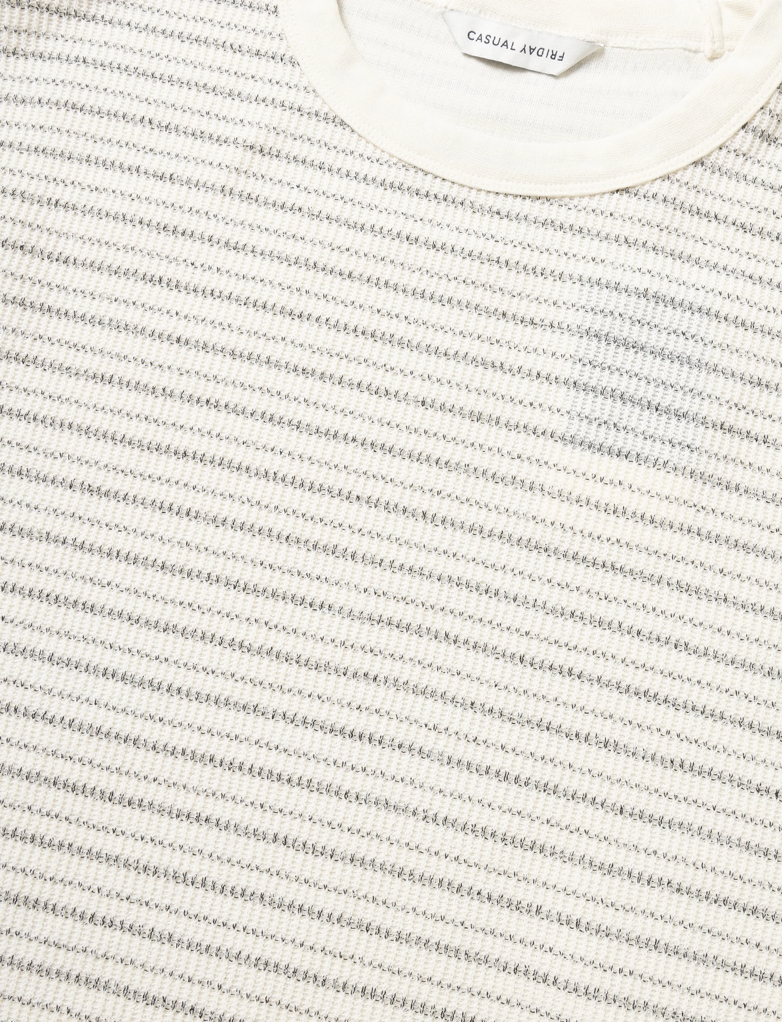 Casual Friday - CFFREDERIK striped structured tee - egret - 2