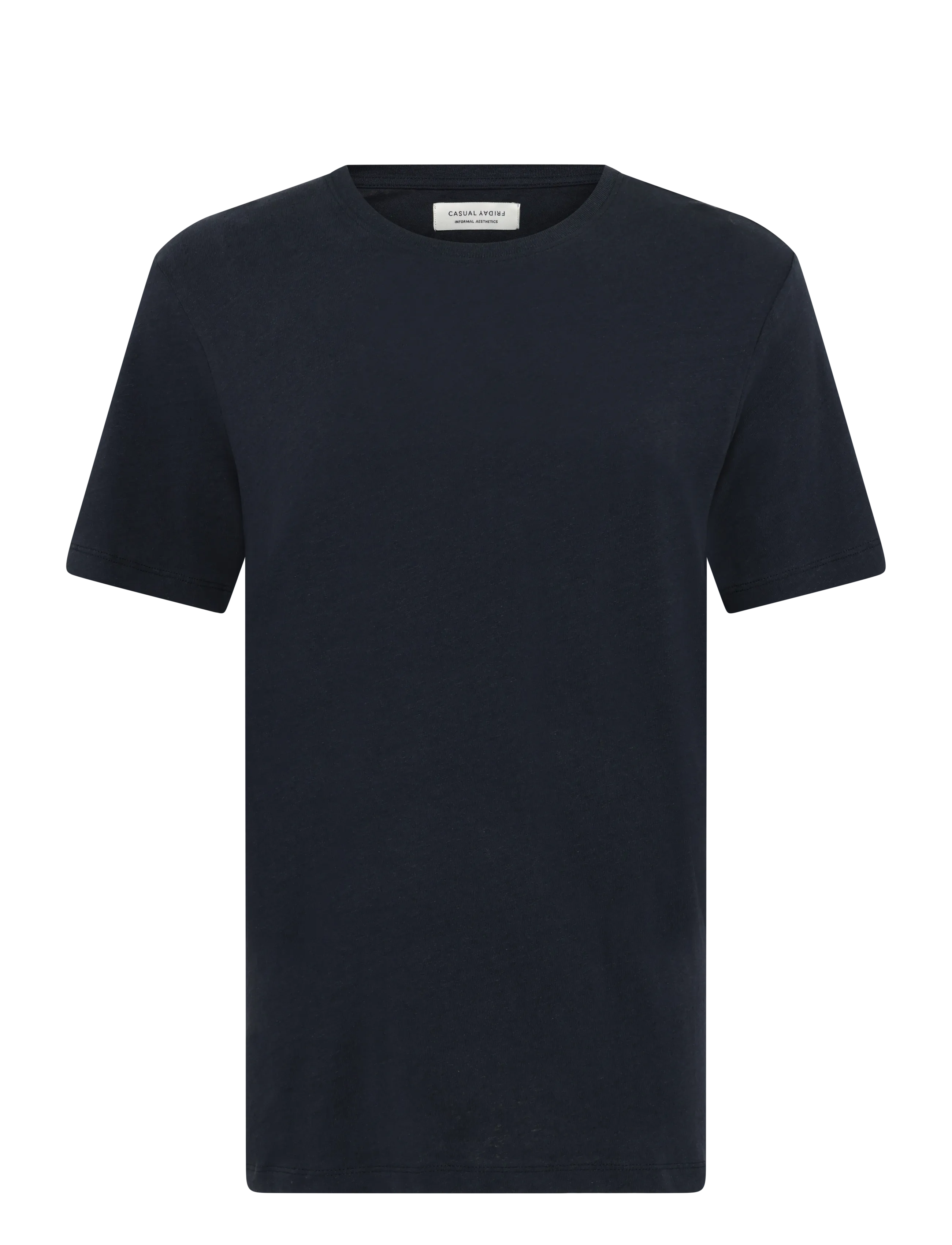 Casual Friday Cftom Linen Mix Tee, XL, Navy, T-Shirts > Kortærmede, Herre