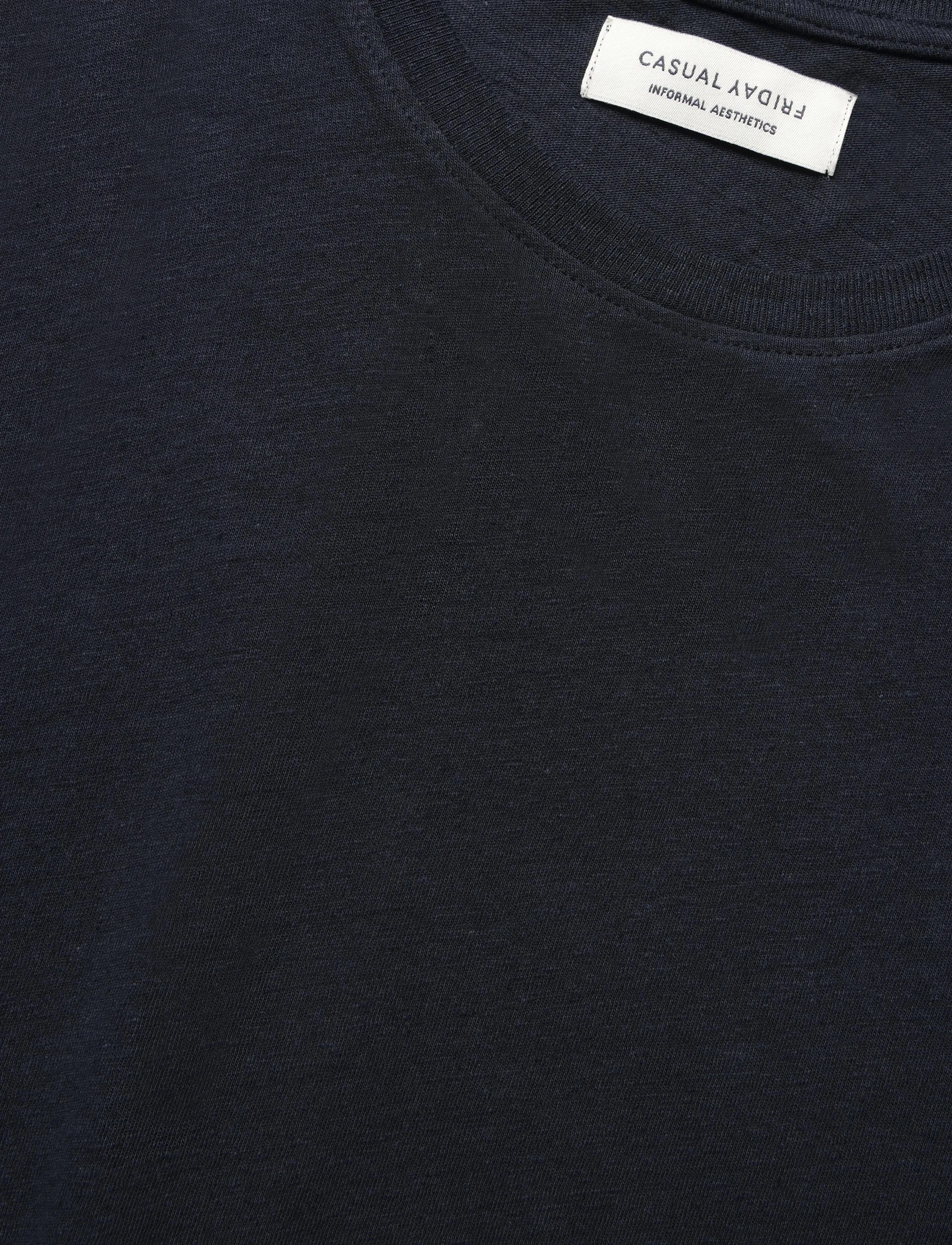 Casual Friday - CFTOM linen mix tee - kurzärmelige t-shirts - dark navy - 2
