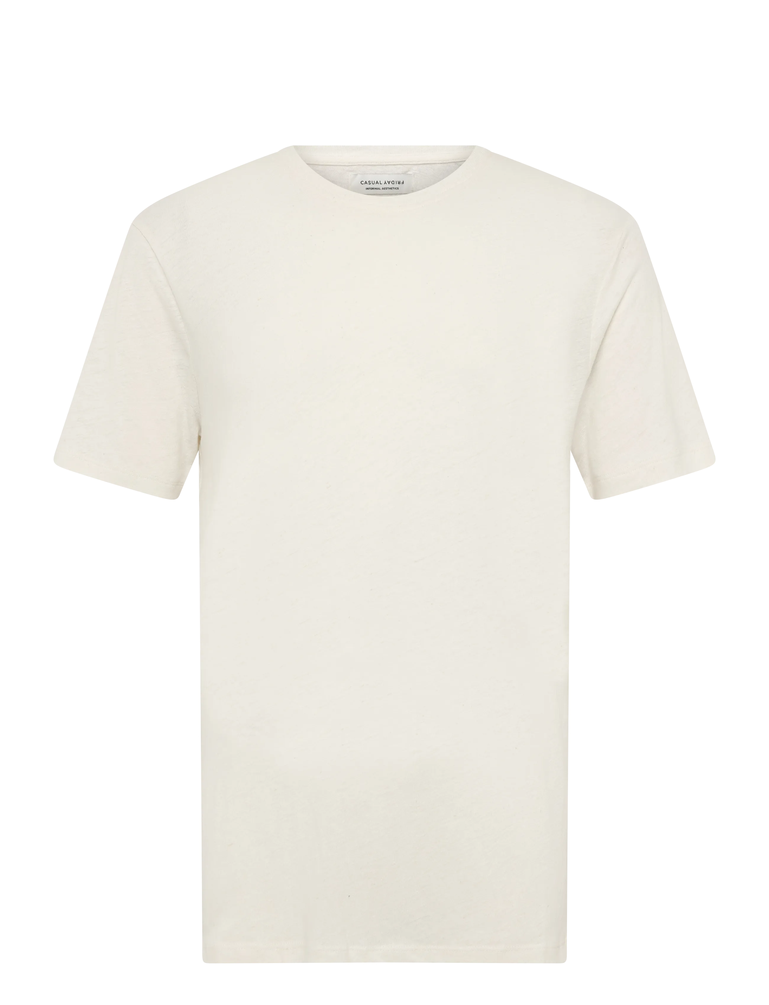Casual Friday CFTOM linen mix tee - Kläder - EGRET / cream