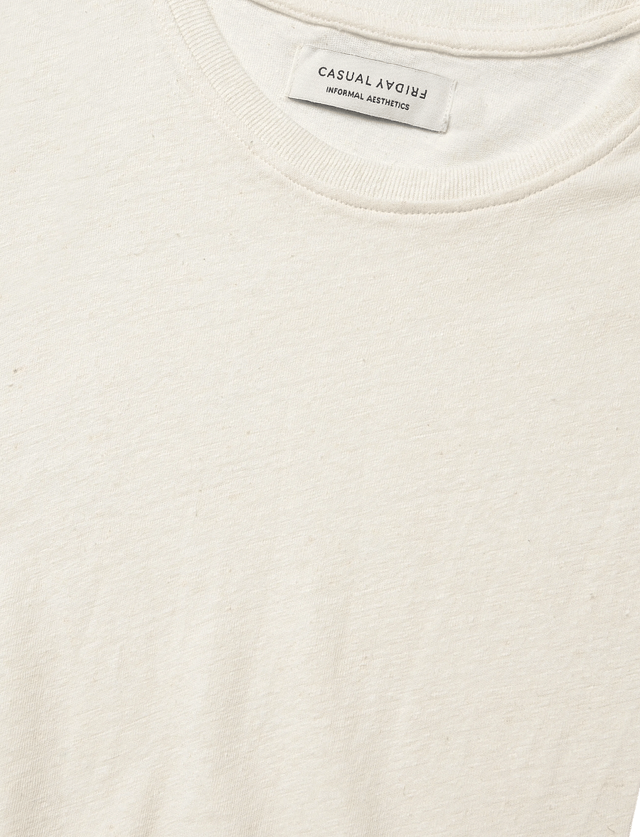 Casual Friday - CFTOM linen mix tee - lühikeste varrukatega t-särgid - egret - 2