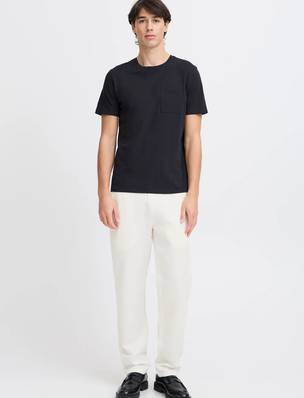 Casual Friday - CFPANDRUP 0185 linen mix pants - hørbukser - egret - 0