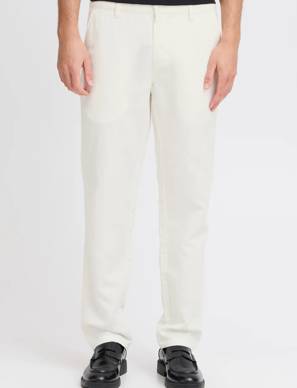 Casual Friday - CFPANDRUP 0185 linen mix pants - hørbukser - egret - 4