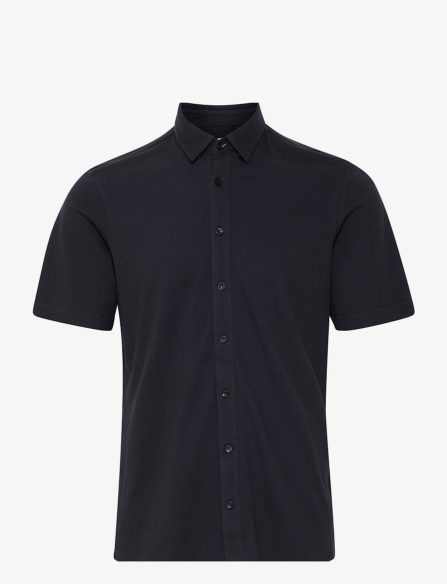 Casual Friday - CFFOLKE SS BU PIQUÉ SHIRT - lyhythihaiset - dark navy - 1