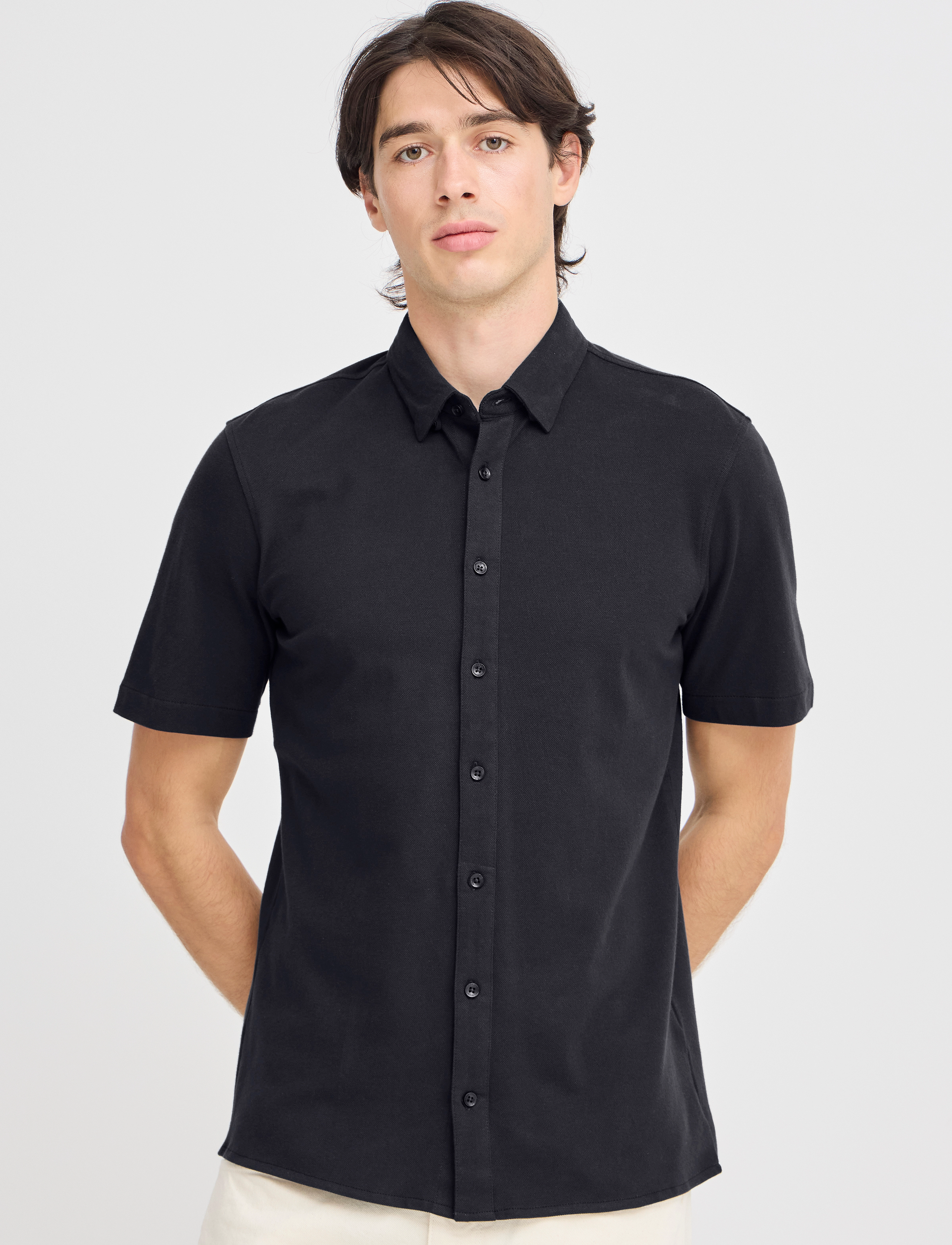 Casual Friday - CFFOLKE SS BU PIQUÉ SHIRT - lyhythihaiset - dark navy - 4