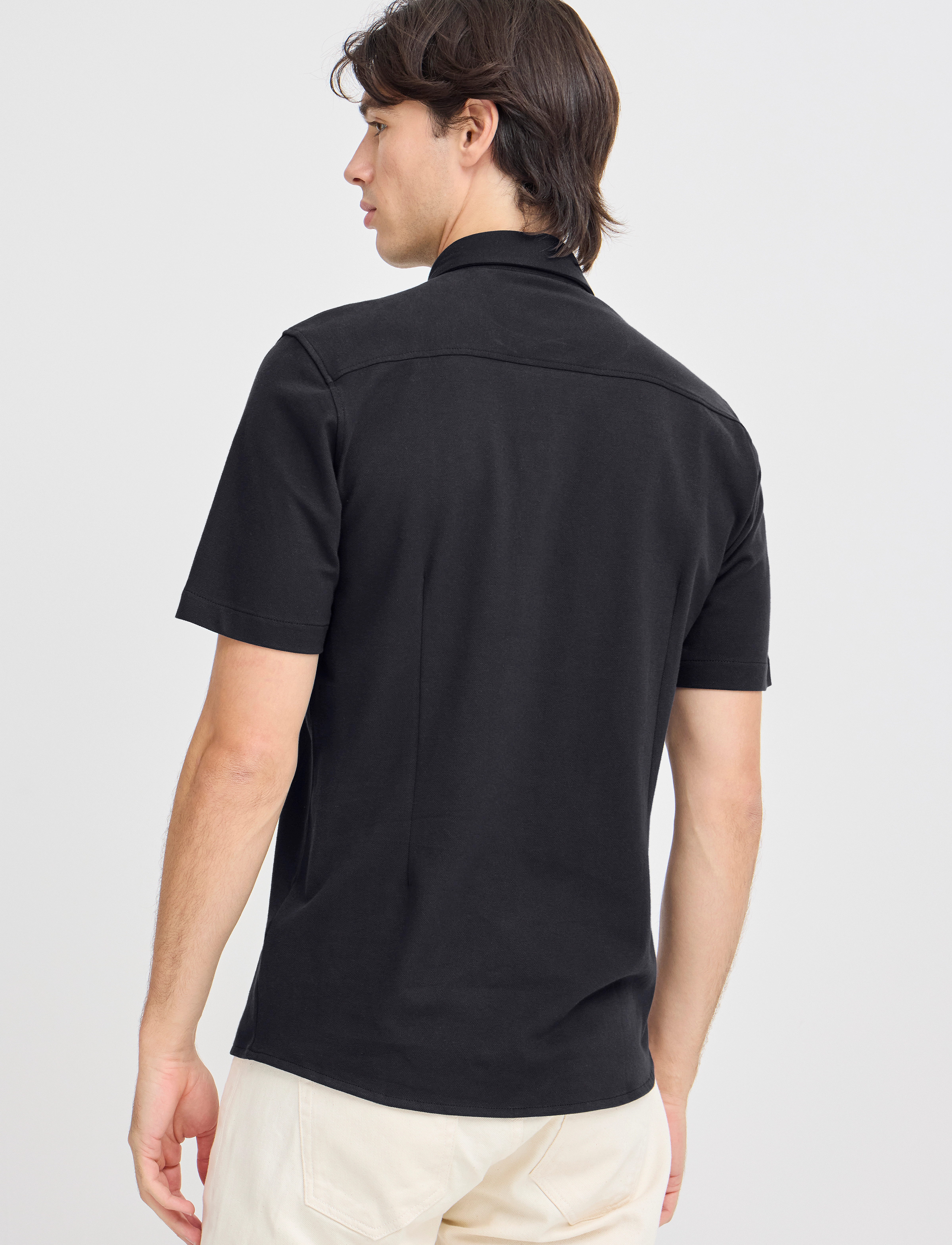 Casual Friday - CFFOLKE SS BU PIQUÉ SHIRT - lyhythihaiset - dark navy - 5