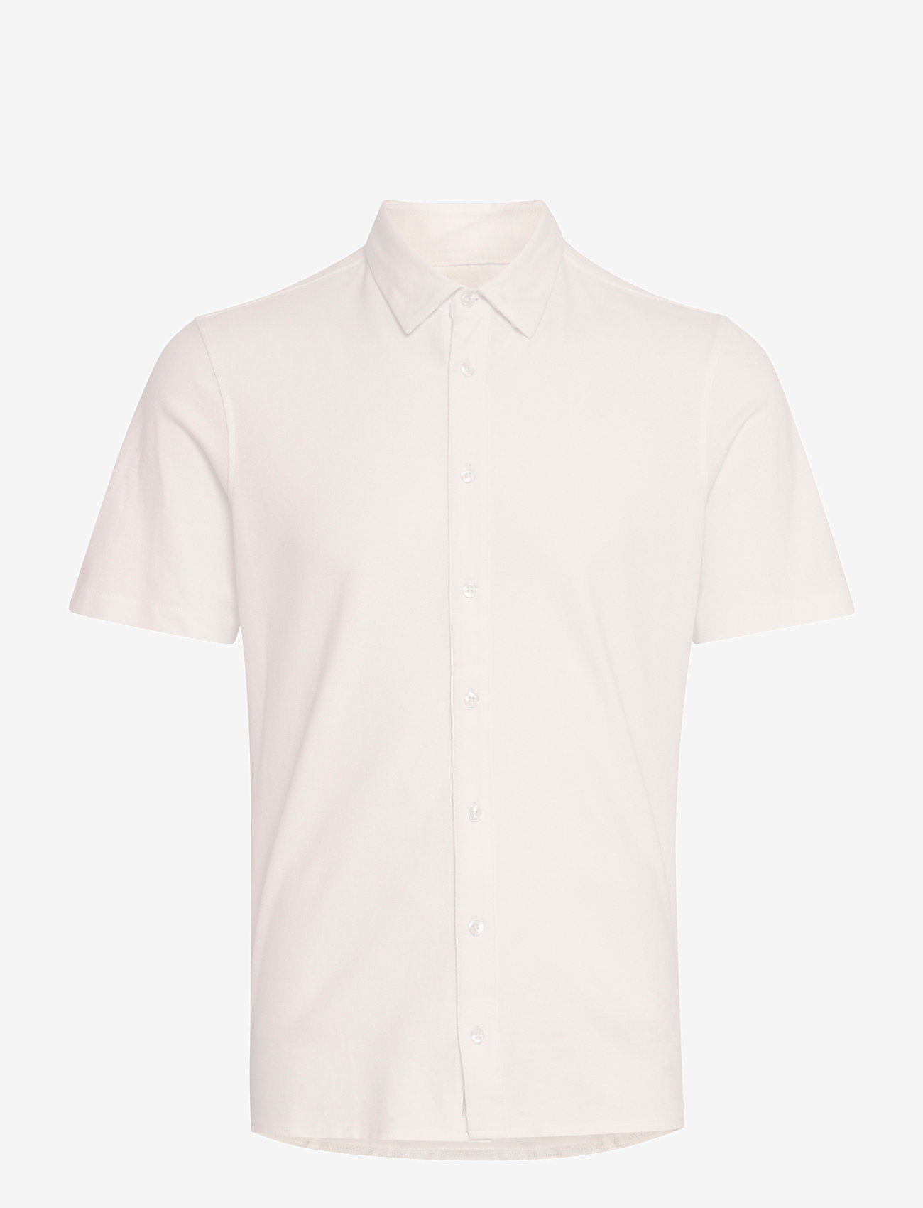 Casual Friday - CFFOLKE SS BU jersey piquet shirt - kurzärmelig - snow white - 1