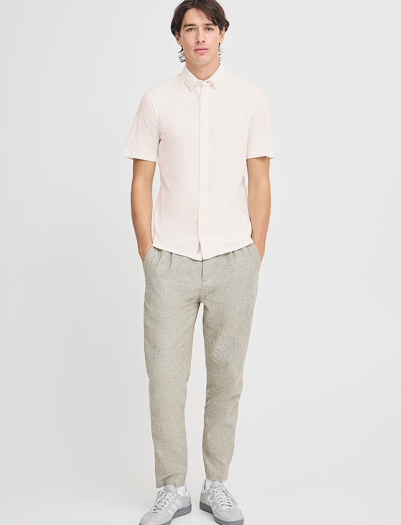 Casual Friday - CFFOLKE SS BU jersey piquet shirt - kurzärmelig - snow white - 0