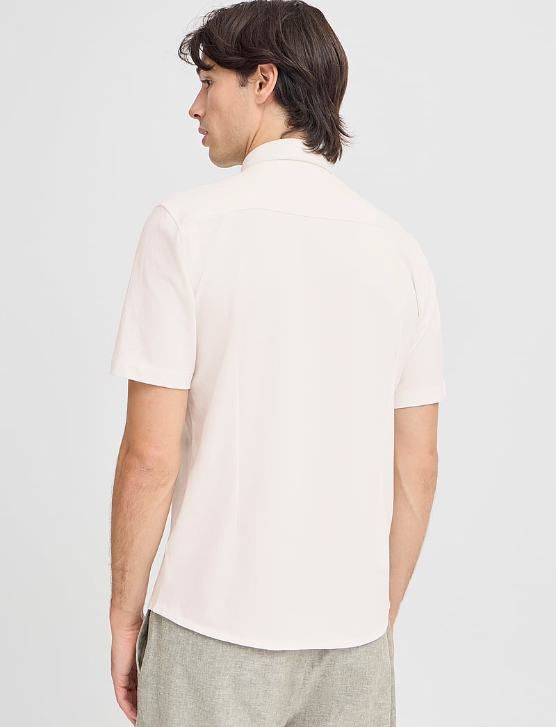 Casual Friday - CFFOLKE SS BU jersey piquet shirt - kurzärmelig - snow white - 5