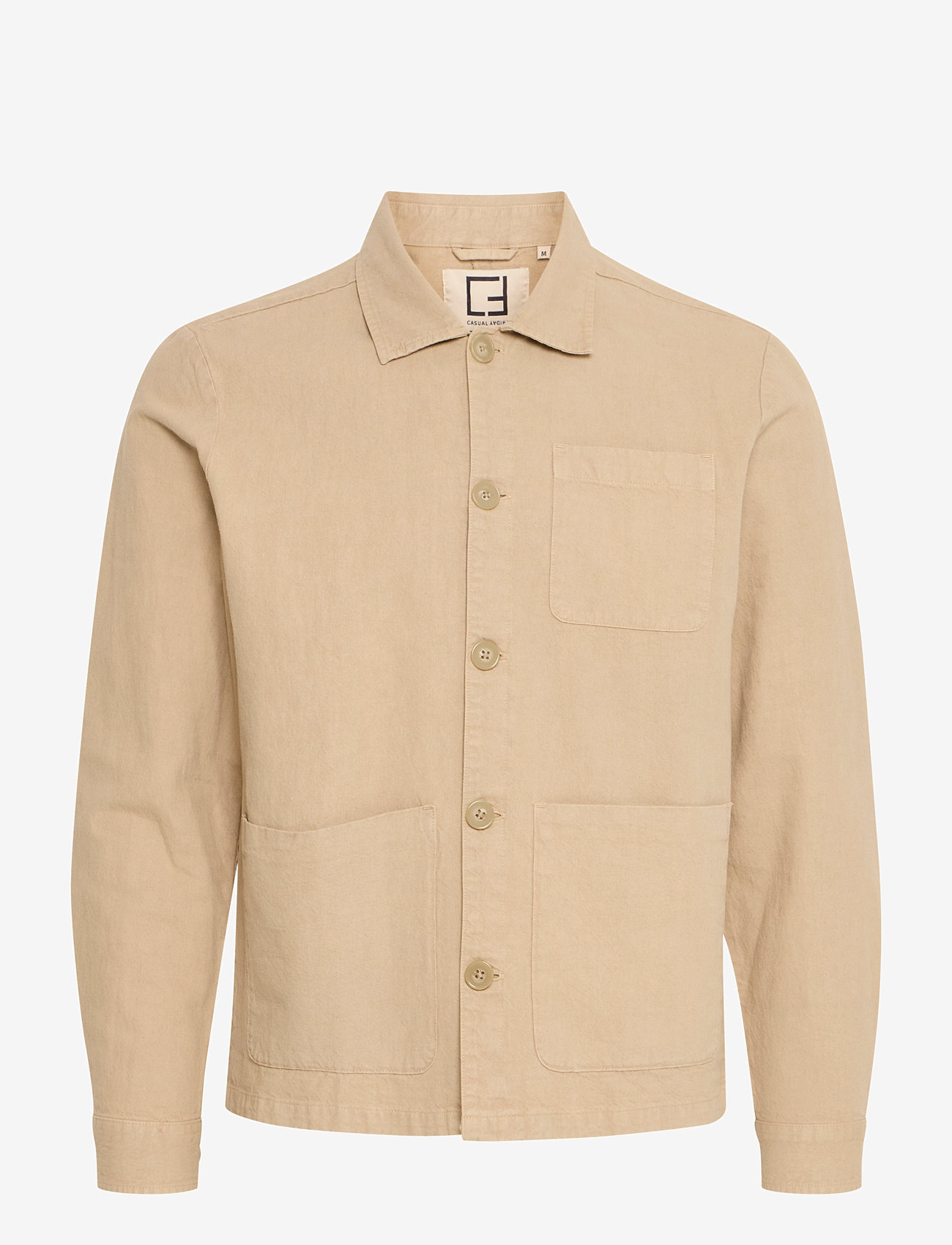 Casual Friday - CFEDGAR 0206 garment dyed linen jac - jackets - plaza taupe - 1
