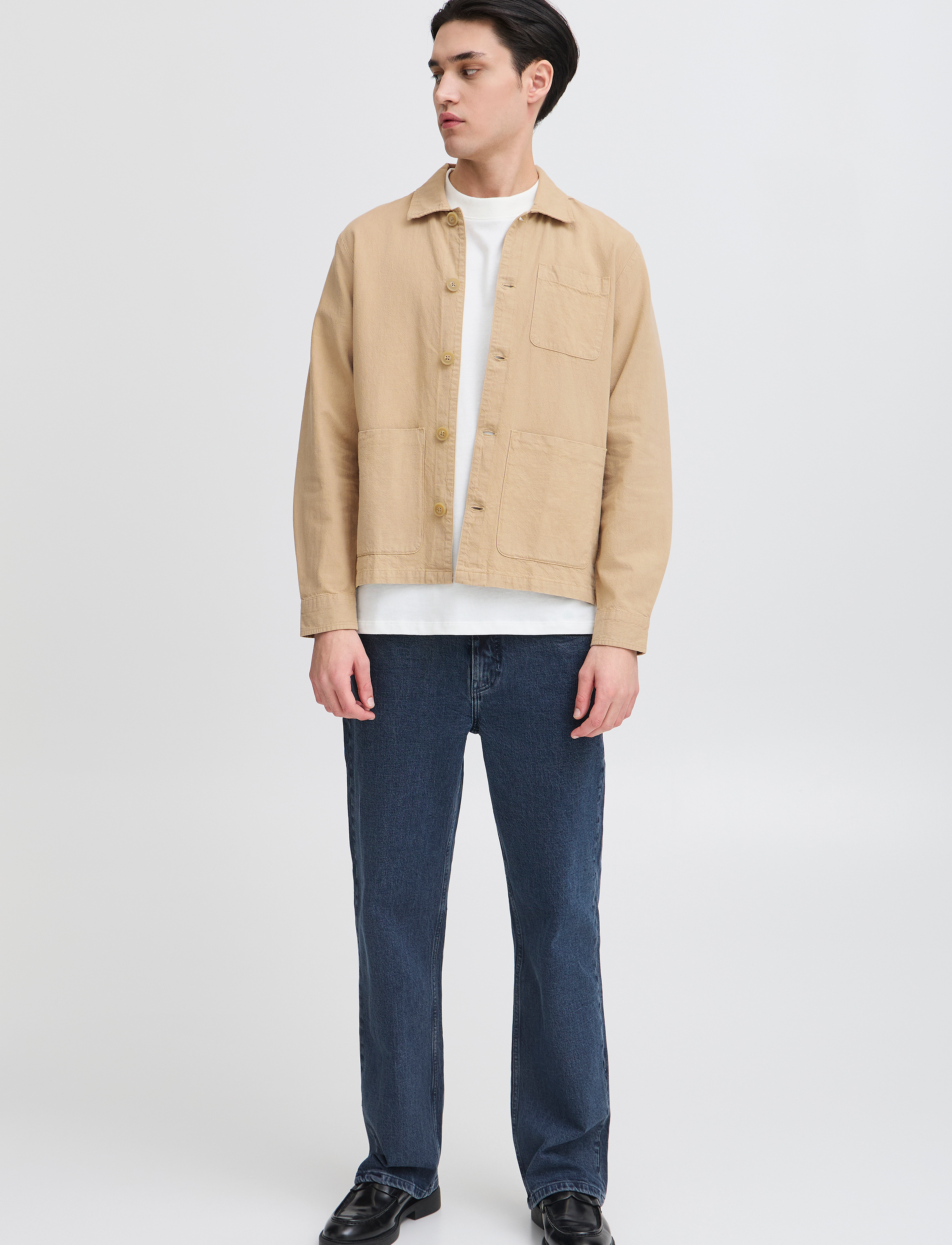 Casual Friday CFEDGAR 0206 garment dyed linen jac - Kleidung - PLAZA TAUPE / beige