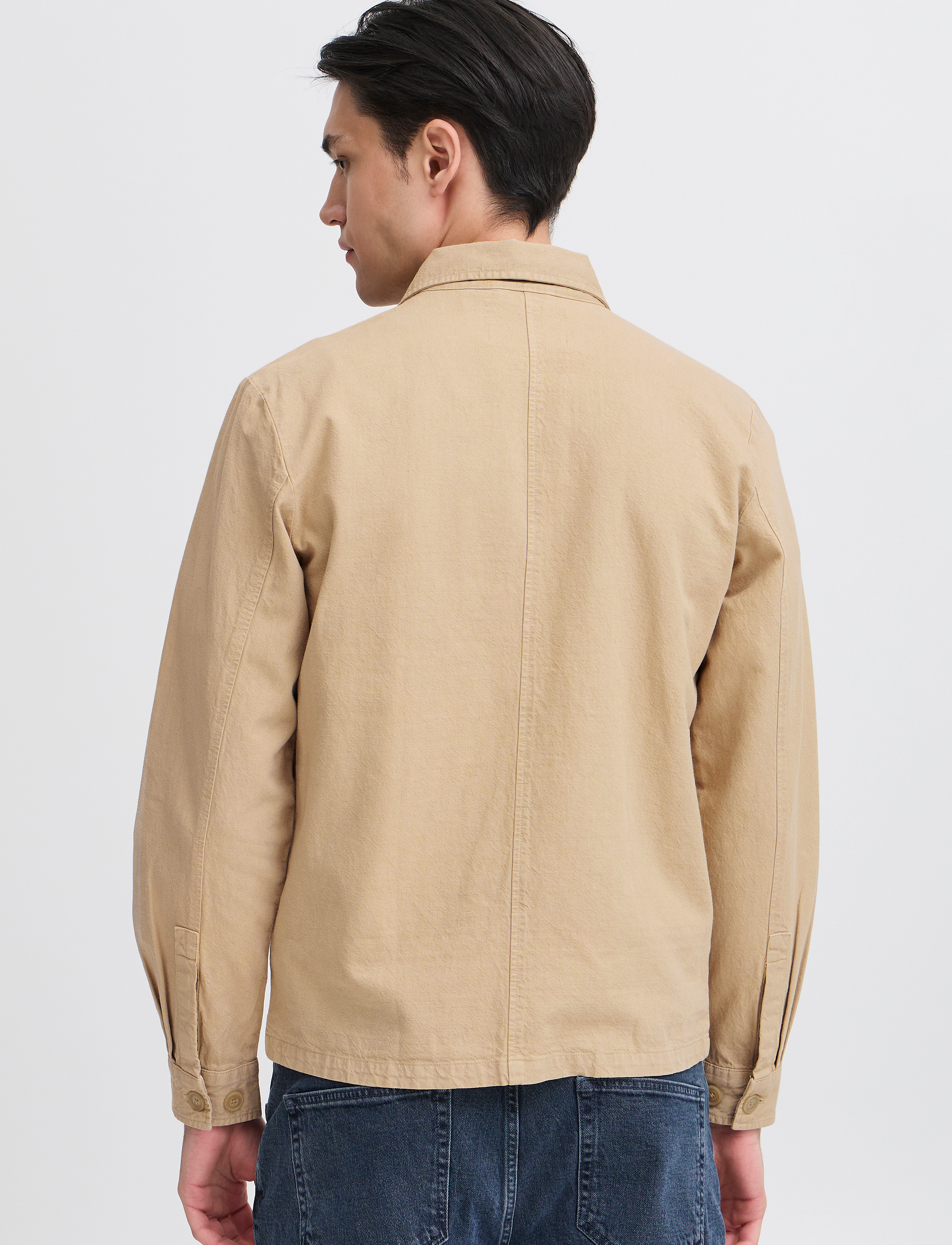 Casual Friday - CFEDGAR 0206 garment dyed linen jac - jakker - plaza taupe - 5
