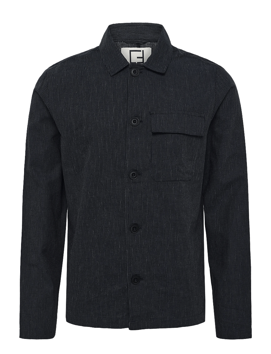 Casual Friday - CFMYLES 0207 striped linen mix jack - dark navy - 0