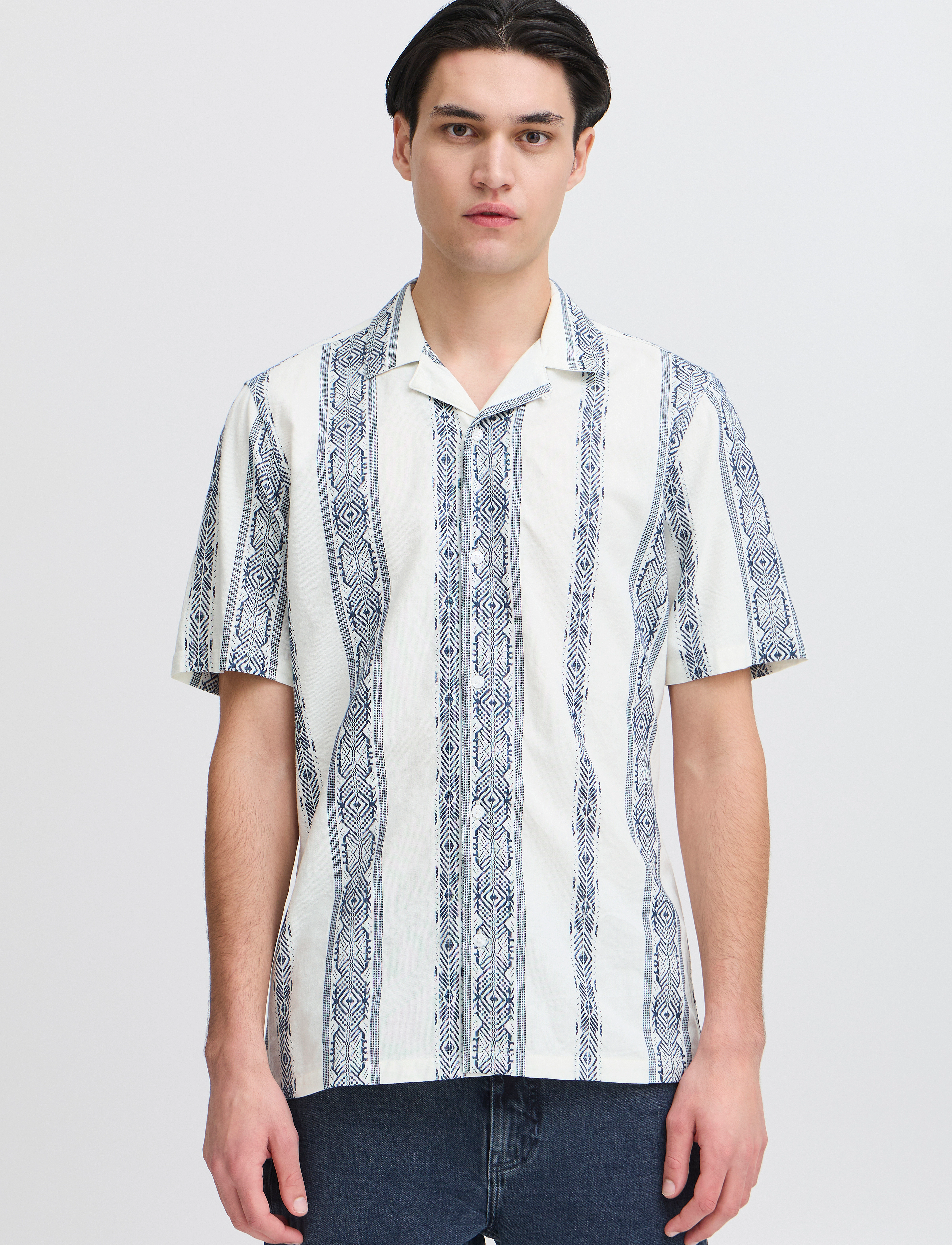 Casual Friday - CFJAYDEN SS RC inka shirt - short-sleeved shirts - estate blue - 4