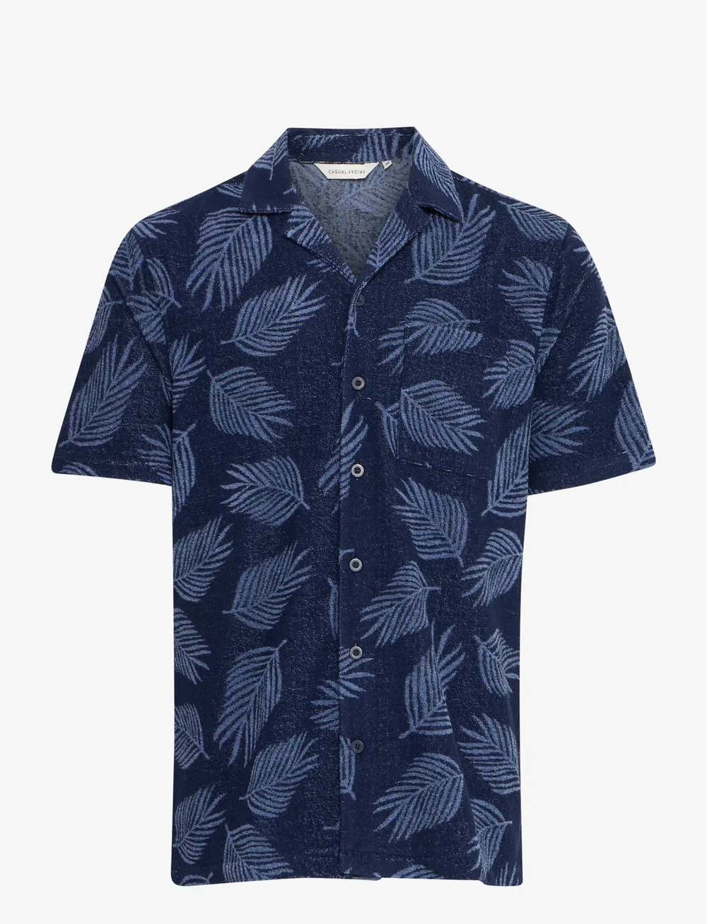 Casual Friday - CFAARON SS RC frotté shirt - kurzarmhemden - navy blazer - 1