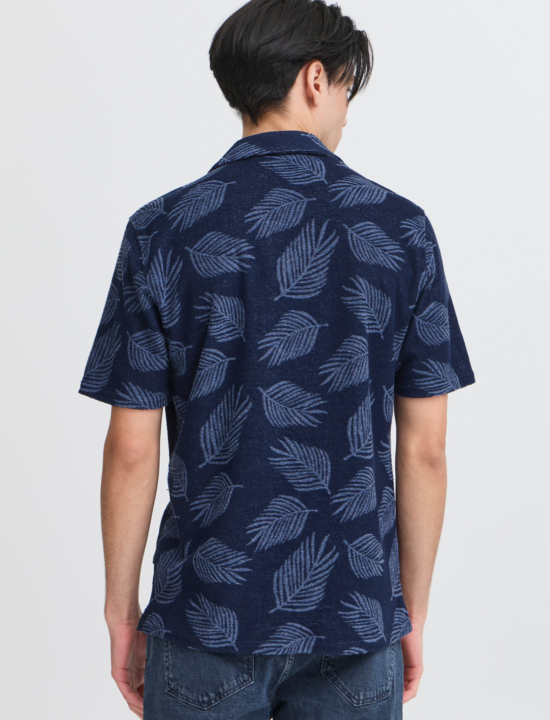 Casual Friday - CFAARON SS RC frotté shirt - kurzarmhemden - navy blazer - 5