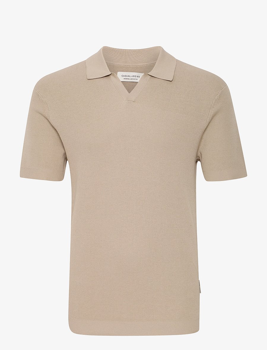 Casual Friday - CFMAVERICK SS polo knit - stickade pikéer - plaza taupe - 1