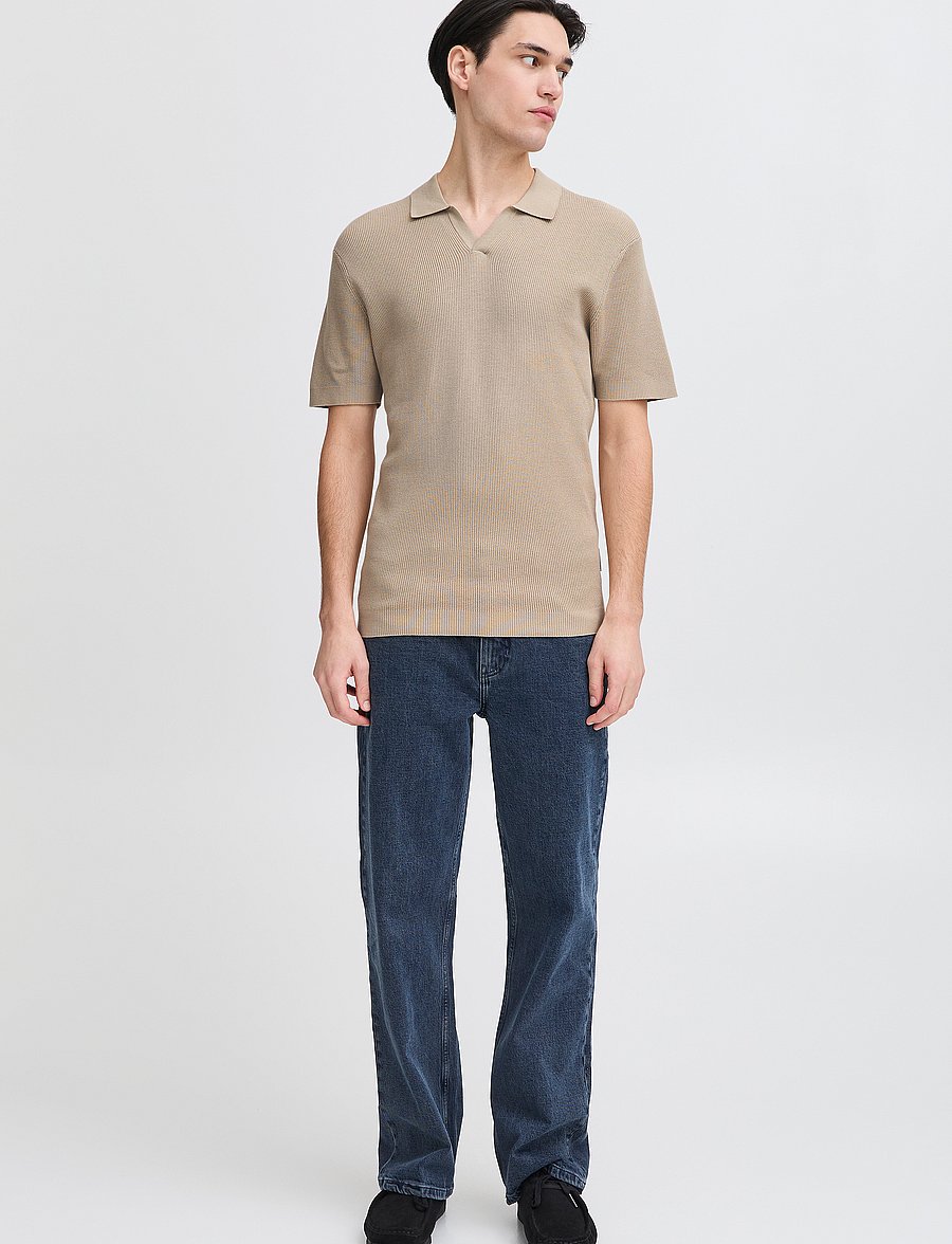Casual Friday - CFMAVERICK SS polo knit - stickade pikéer - plaza taupe - 0