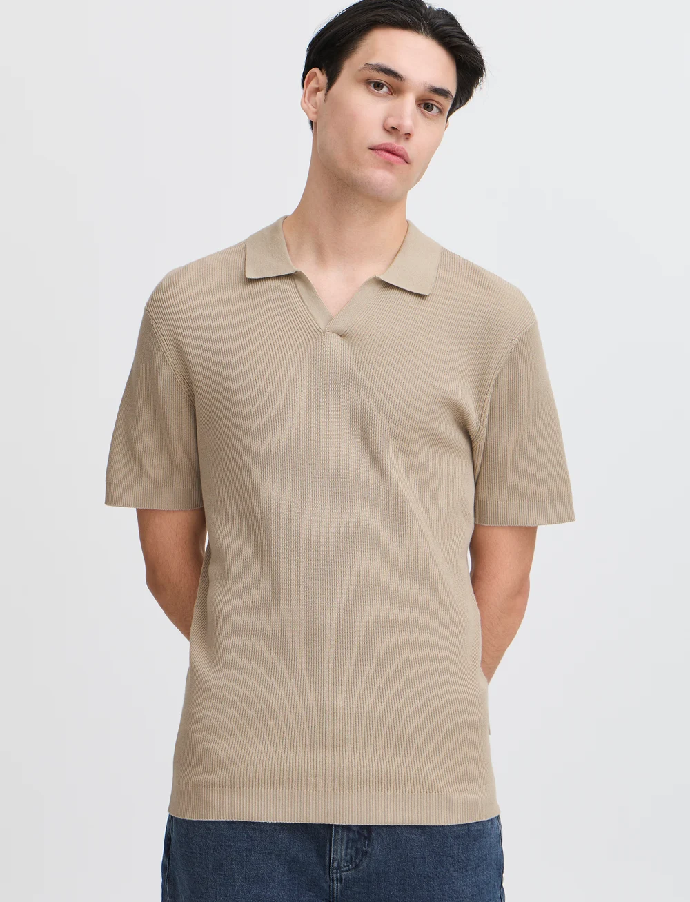 Casual Friday - CFMAVERICK SS polo knit - stickade pikéer - plaza taupe - 4