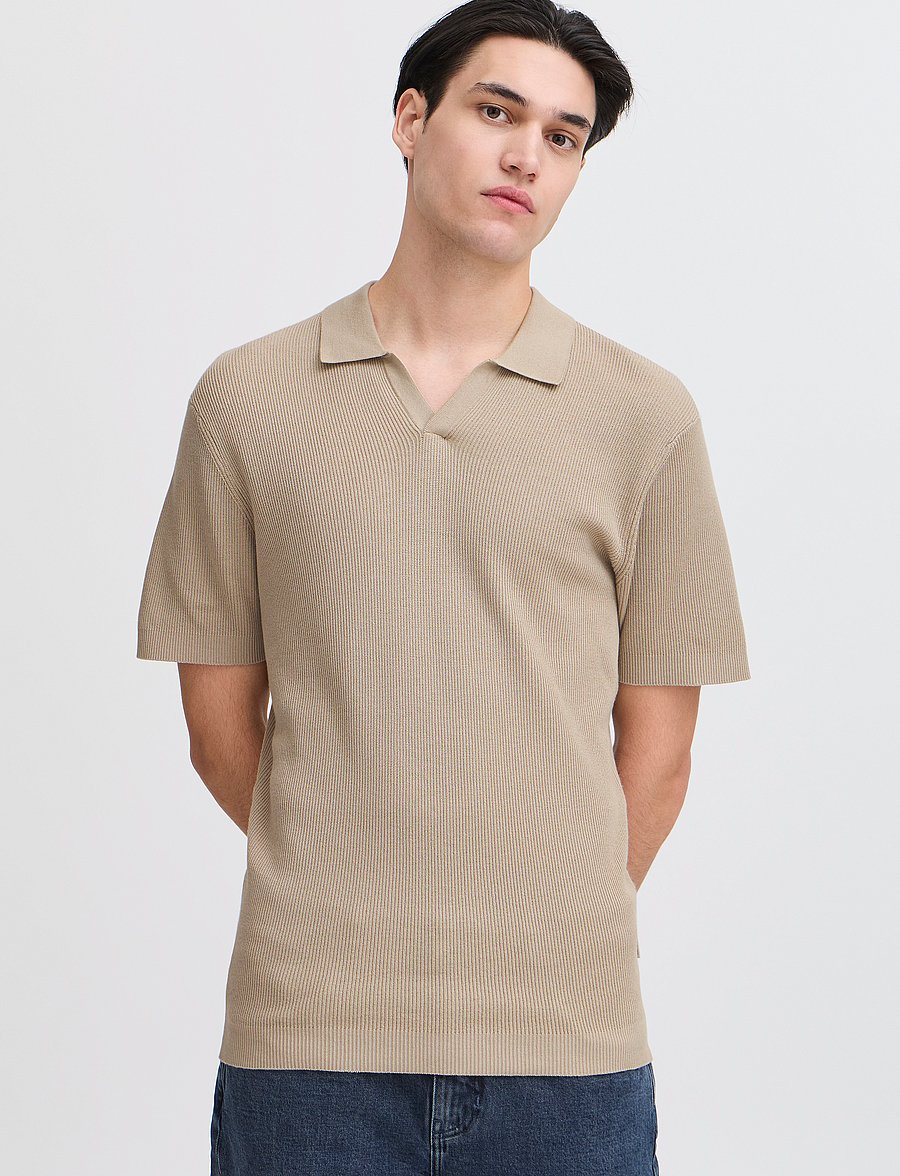 Casual Friday - CFMAVERICK SS polo knit - stickade pikéer - plaza taupe - 4