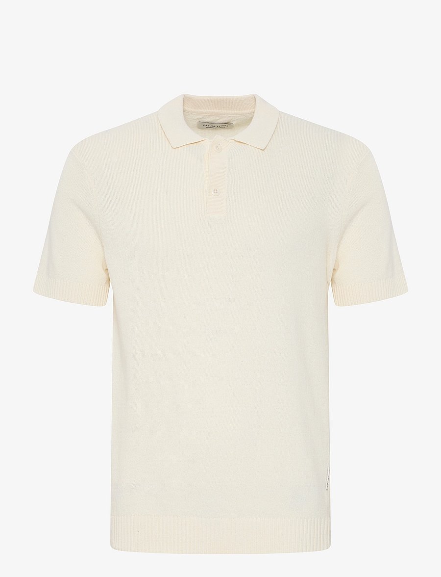 Casual Friday - CFAIDEN SS structured polo knit - gestrickte polohemden - egret - 1