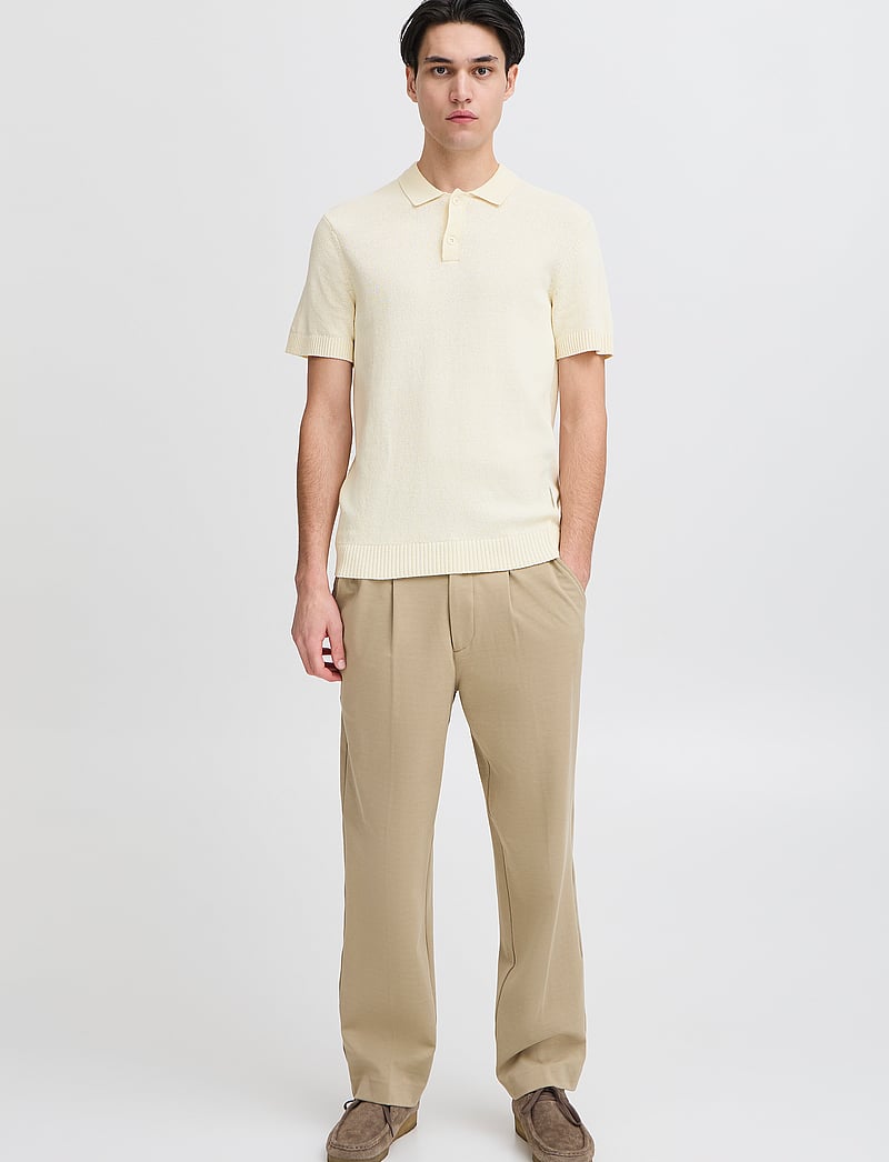 Casual Friday - CFAIDEN SS structured polo knit - polostrik - egret - 0