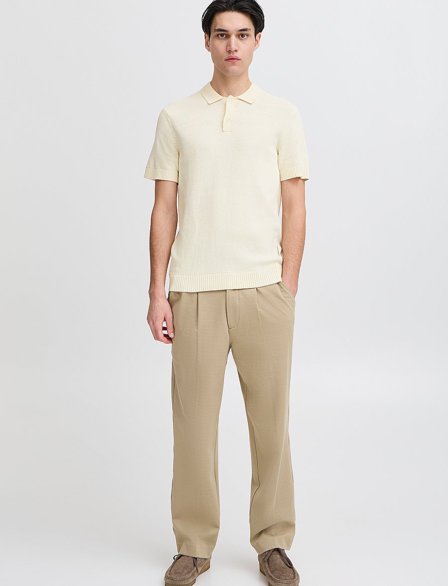 Casual Friday - CFAIDEN SS structured polo knit - gestrickte polohemden - egret - 0