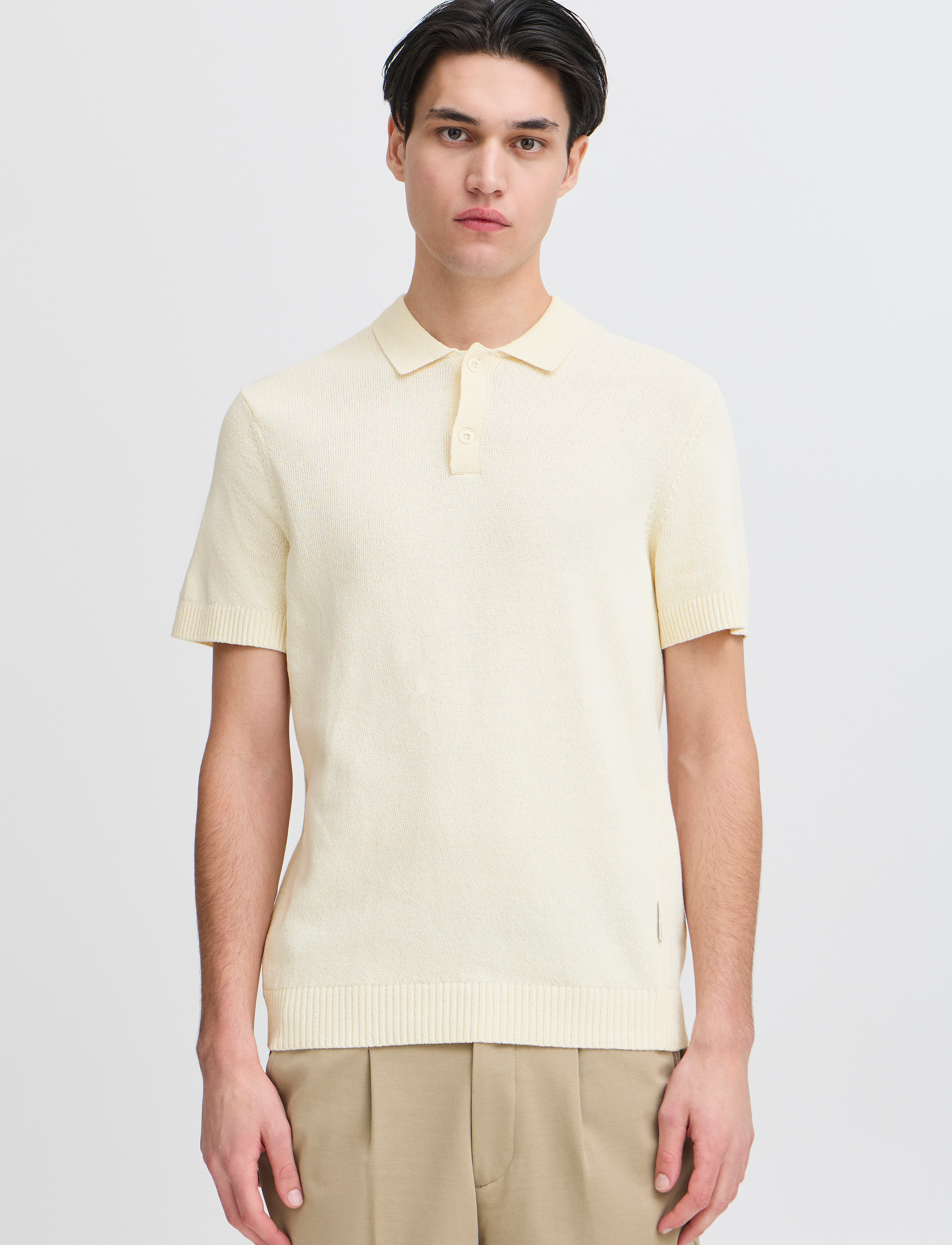 Casual Friday - CFAIDEN SS structured polo knit - strik - egret - 4